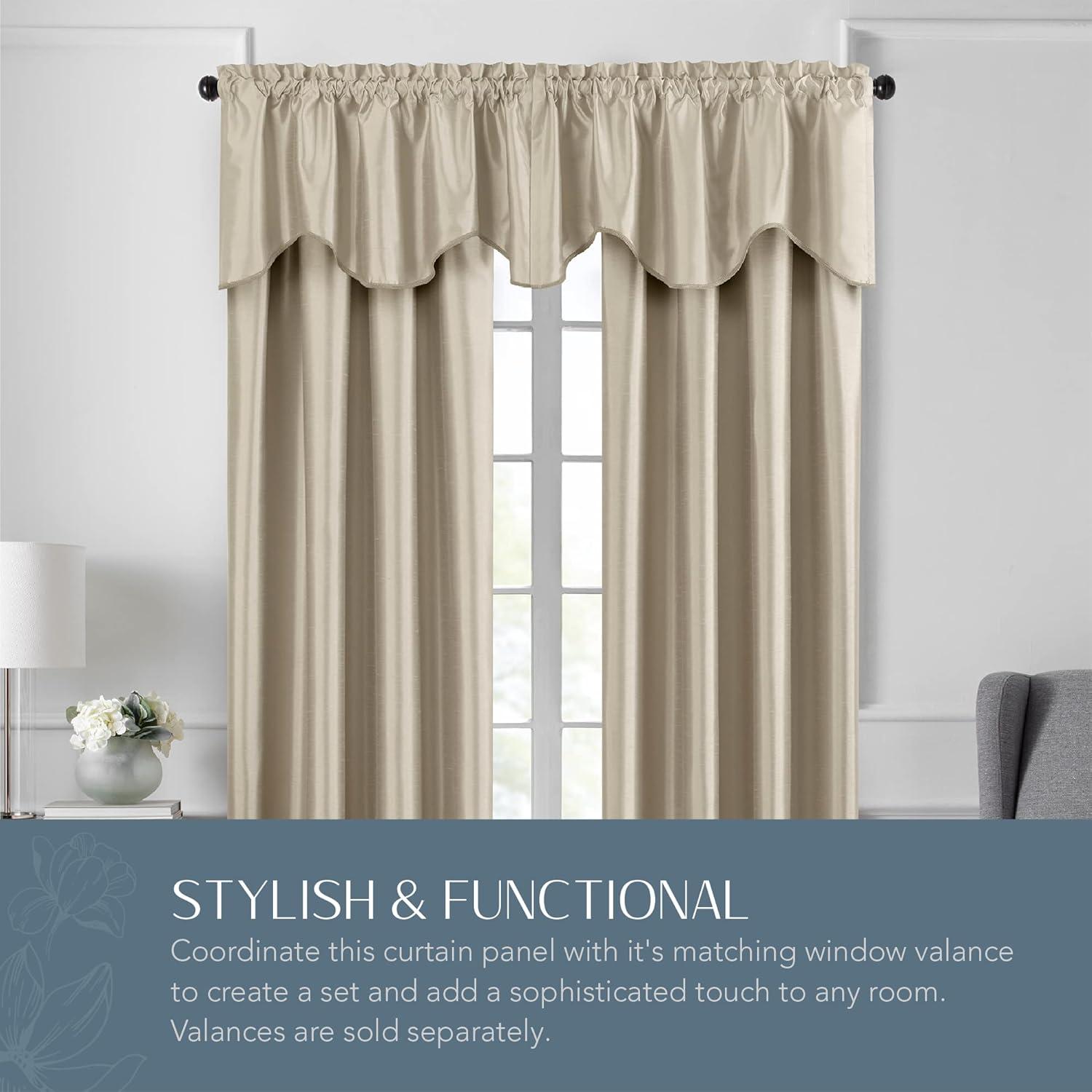 Elrene Colette Faux Silk Blackout Single Window Curtain Panel - Elrene Home Fashions