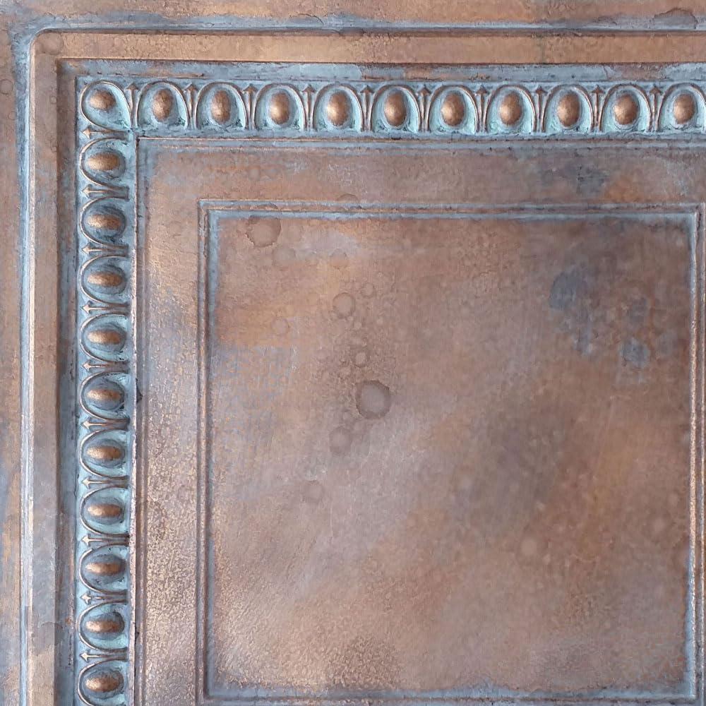 Cambridge Weathered Copper 24'' x 24'' Faux Tin Ceiling Tile Set