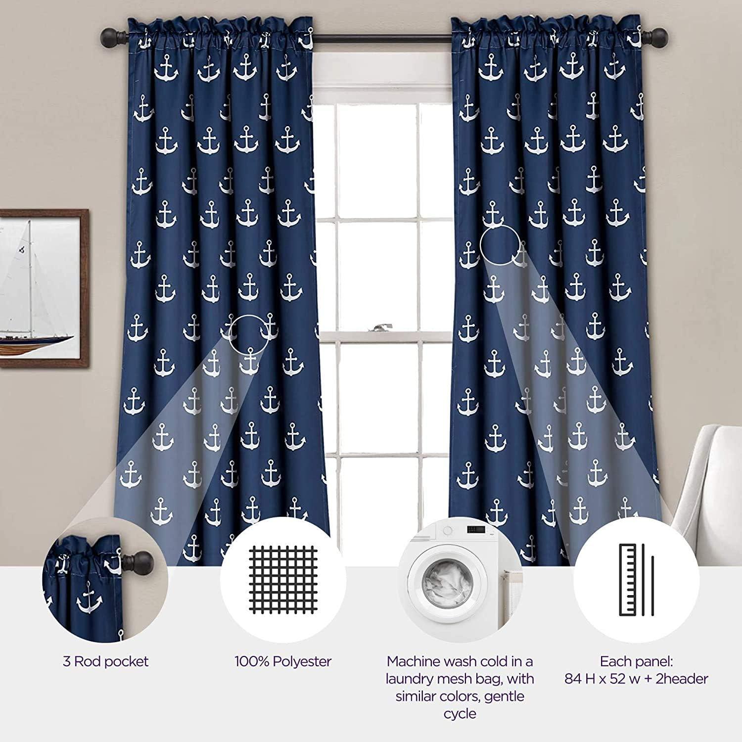 Anchor Polyester Room Darkening Curtain Pair (Set of 2)