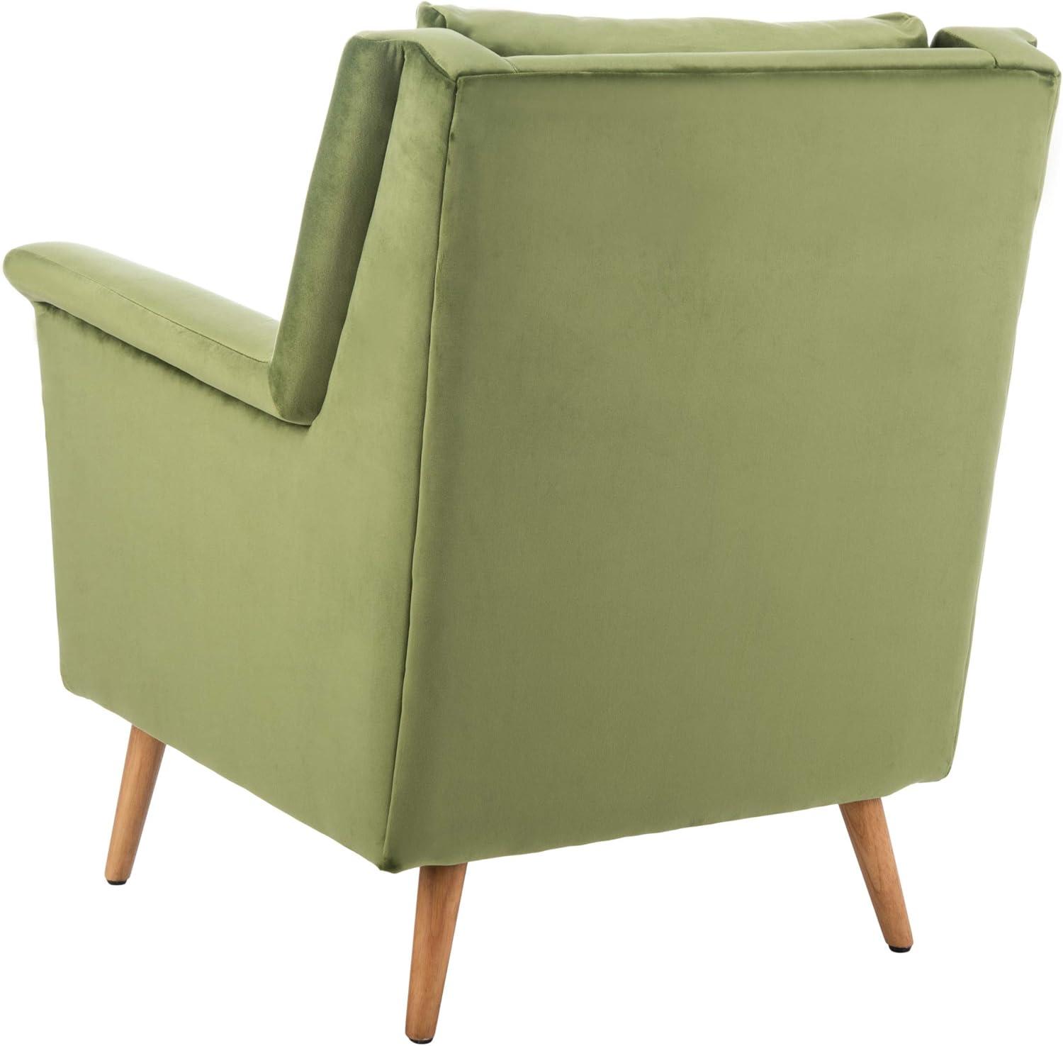 SAFAVIEH Astrid Mid-Century Modern Arm Chair, Olive Velvet