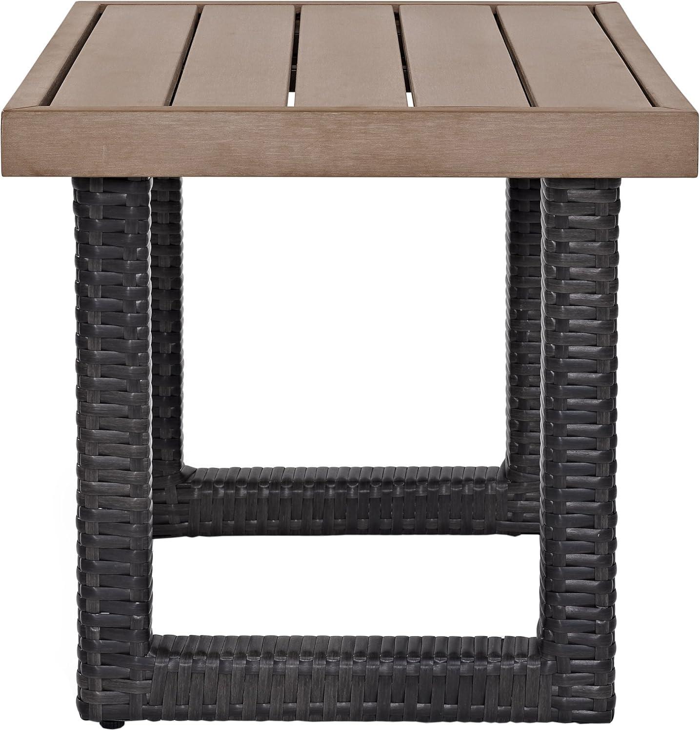 Beaufort Side Table - Crosley: Modern Wicker & Resin, UV-Resistant Patio Furniture