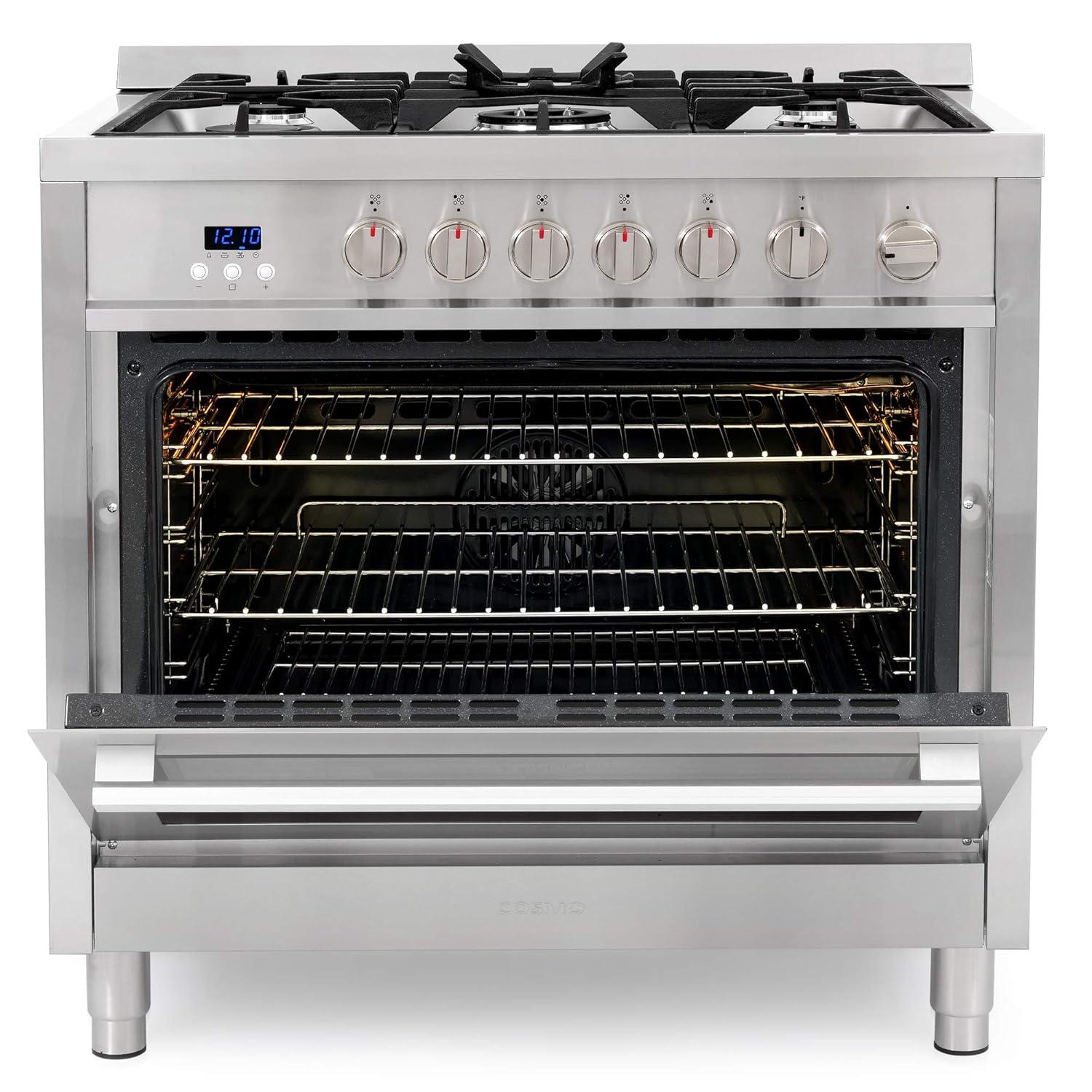 Cosmo 36-in 5 Burners 3.8-cu ft Convection Oven Freestanding Gas Range