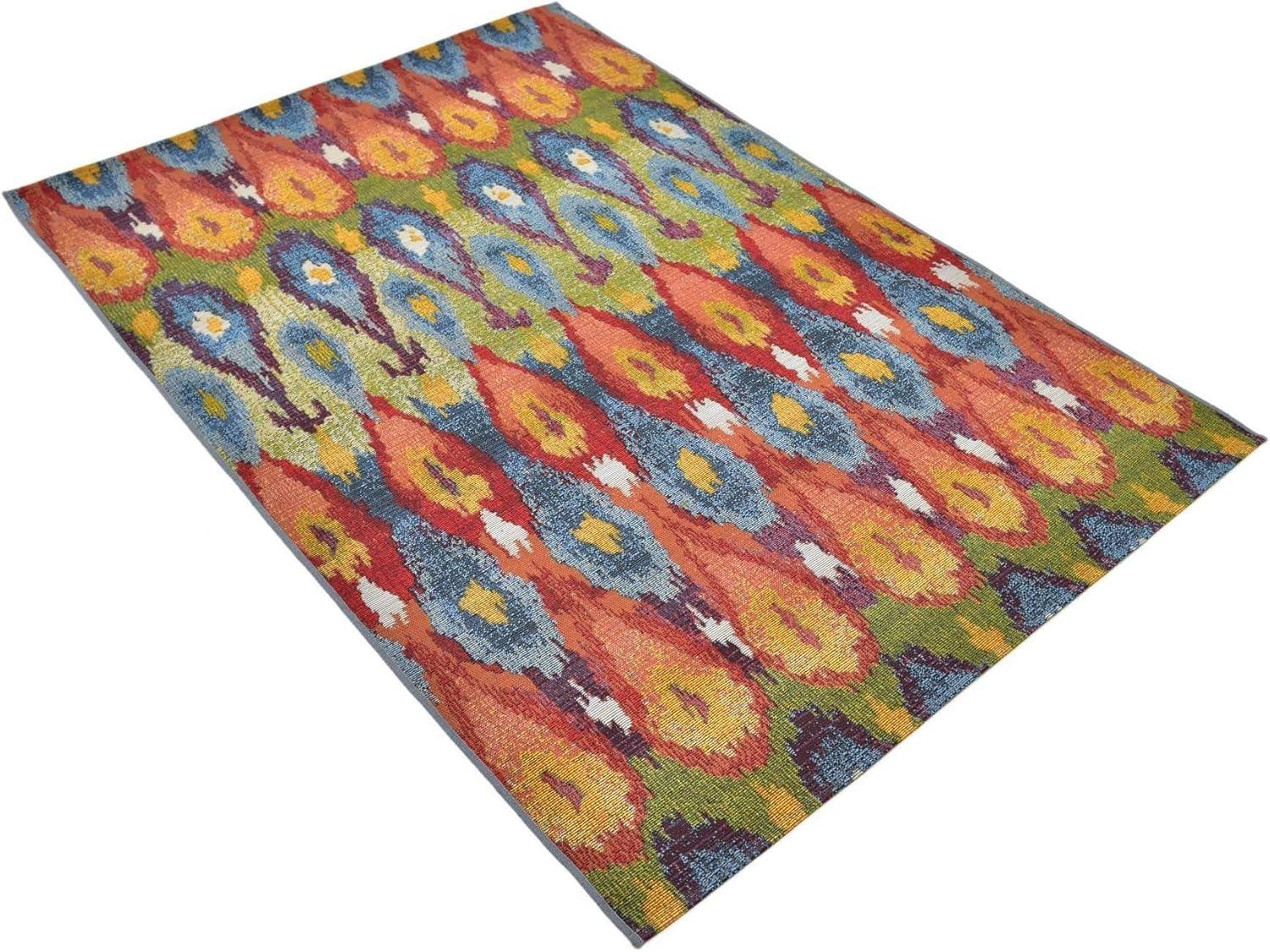 Colorful Ikat 4' x 6' Synthetic Outdoor Rug