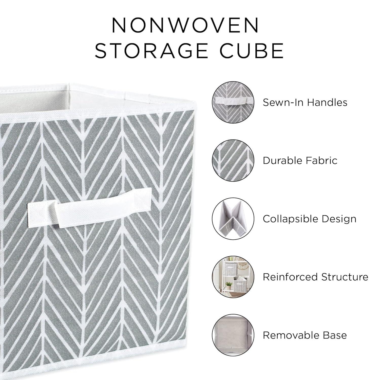 Design Imports Nonwoven Polyester Cube Starburst Gray Square 11X11X11
