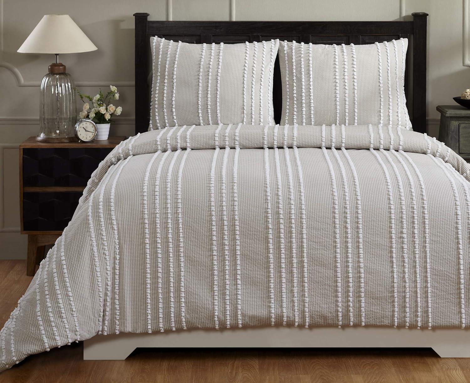 Better Trends Winston Collection 100% Cotton Full/Queen Comforter Set