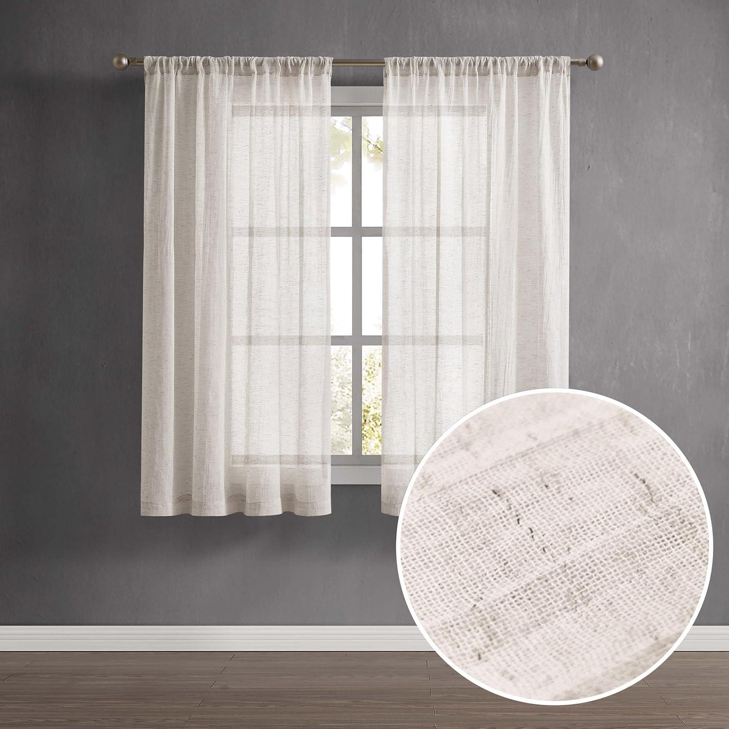 Solid Semi-Sheer Curtain Panels (Set of 2)
