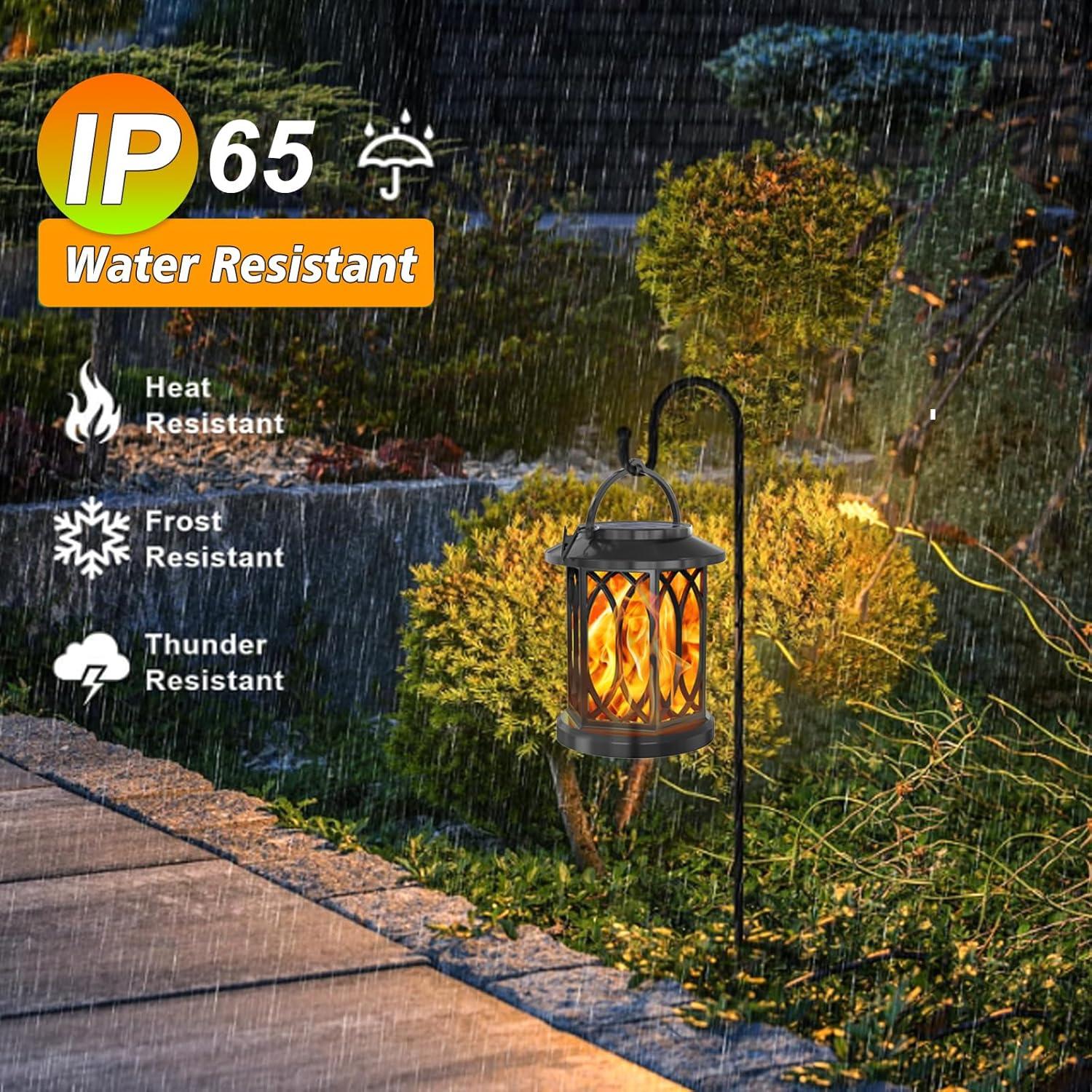 KOOPER Solar Lantern Outdoor Lights, Upgraded Flickering Candle Solar Lanterns Lights Outdoor Waterproof, Hanging Outdoor Solar Lanterns Lights, Solar Powered Lanterns For Yard Garden Decor (Set of 2)