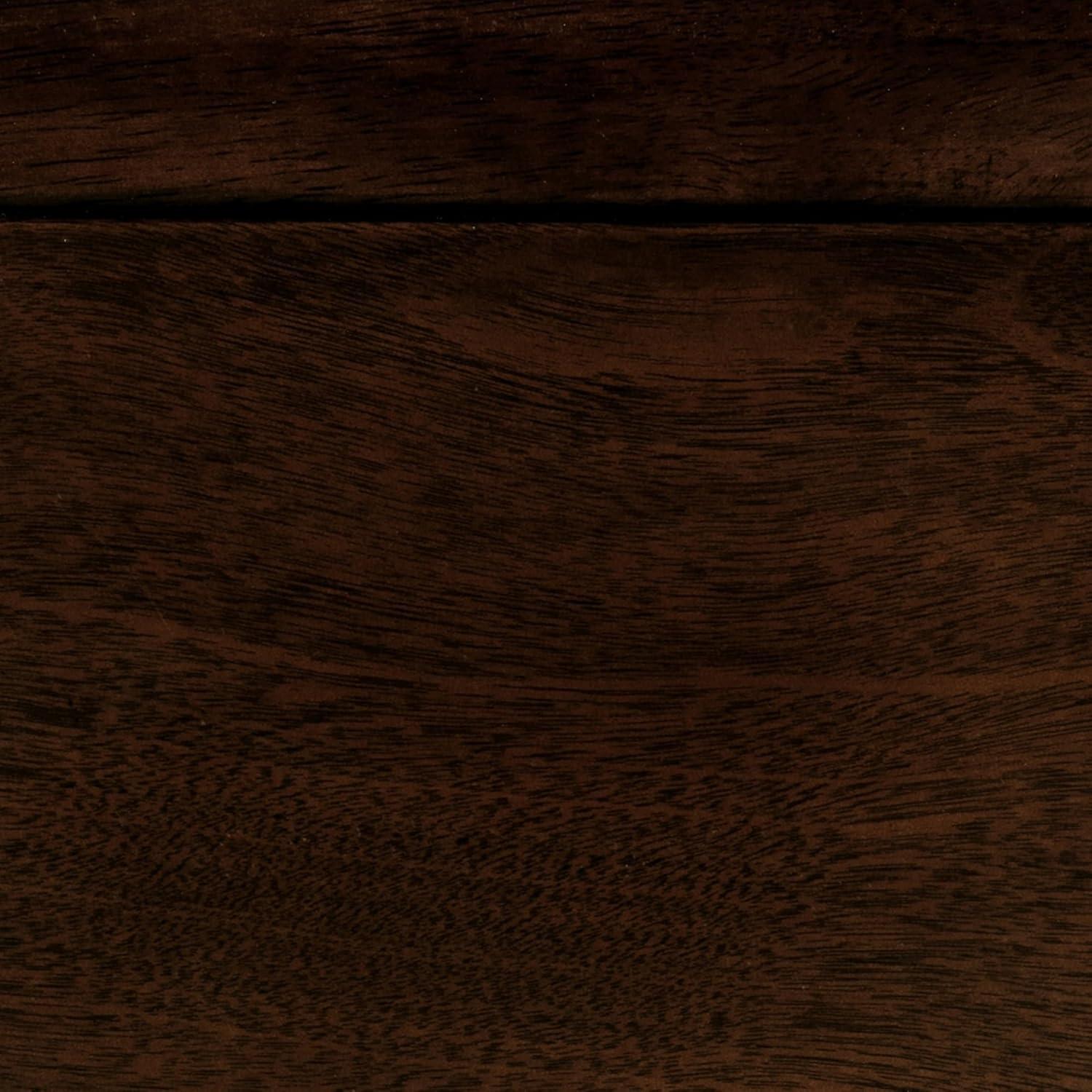 Benjara Transitional Queen Sleigh Style Bed, Dark Wood Frame, Cherry Brown Finish