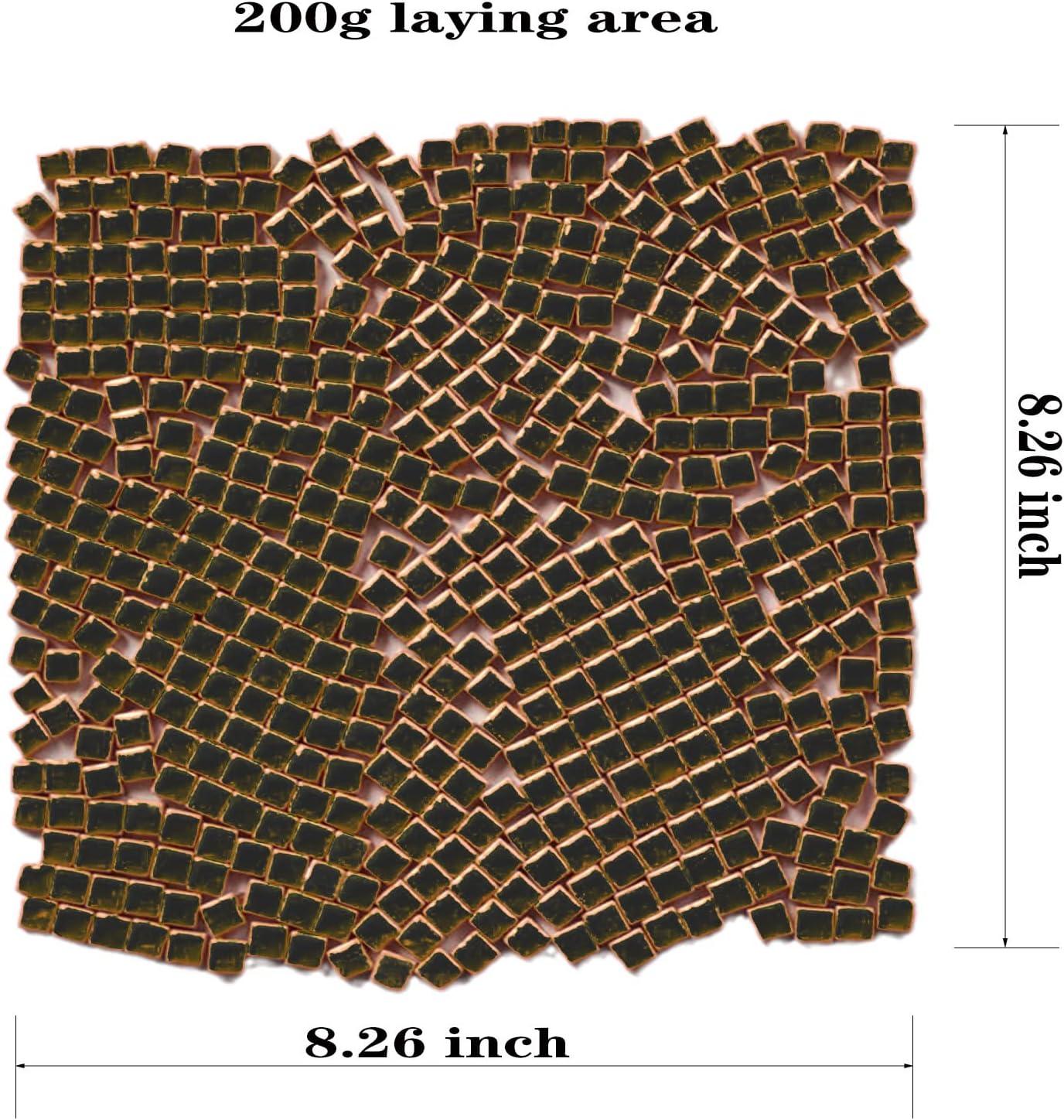 PINUO&KE 200 Pieces / 200 g Mosaic Tiles Square Shapes 0.4x0.4 inch Square Ceramic Mosaic Mosaic Glass Pieces for Home Decoration or DIY Crafts - Dark Grey