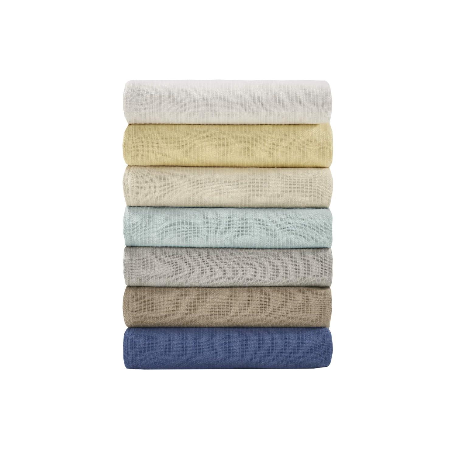 Madison Park Freshspun Basketweave Cotton Blanket