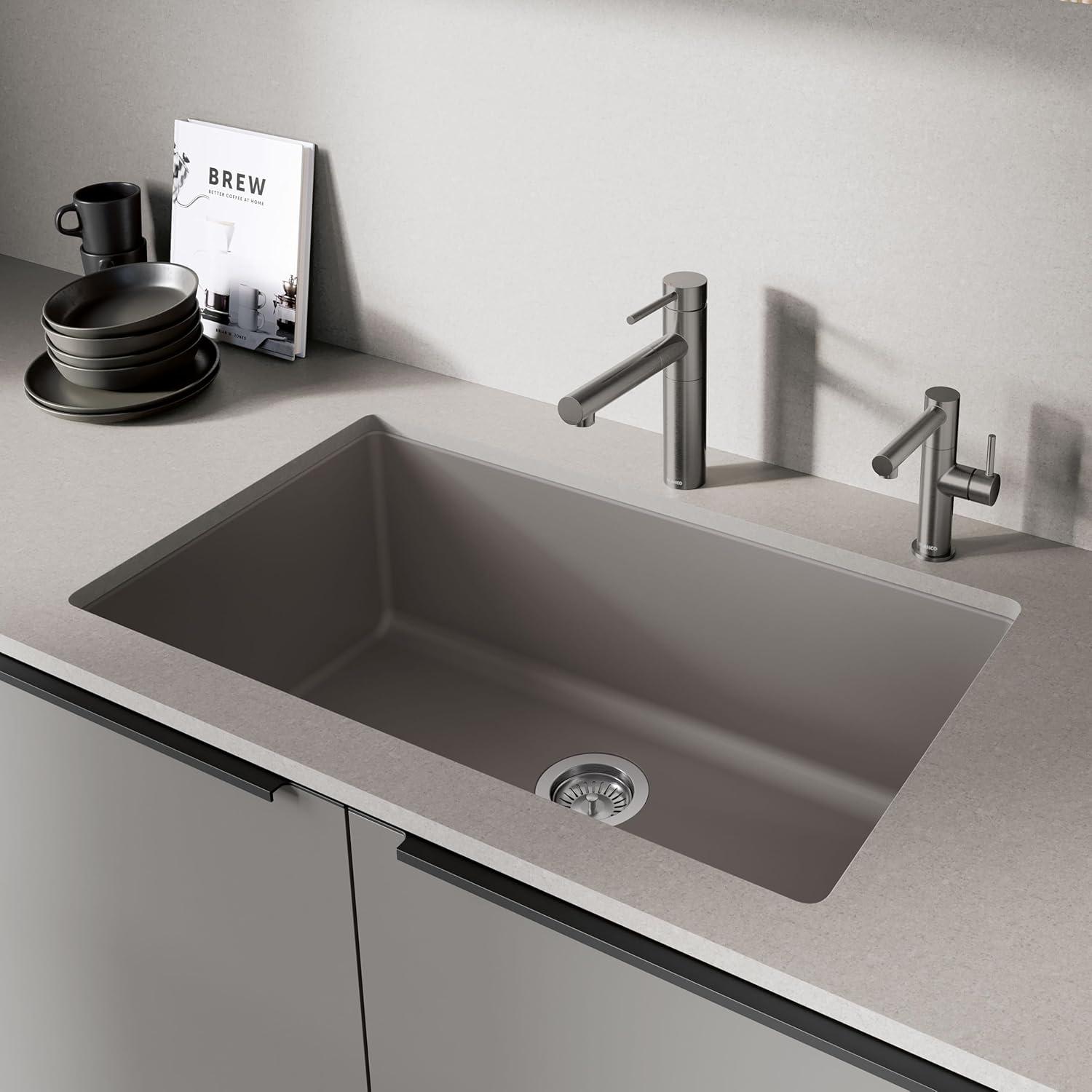Precis SILGRANIT 32" L X 19" W Super Single Undermount Kitchen SInk
