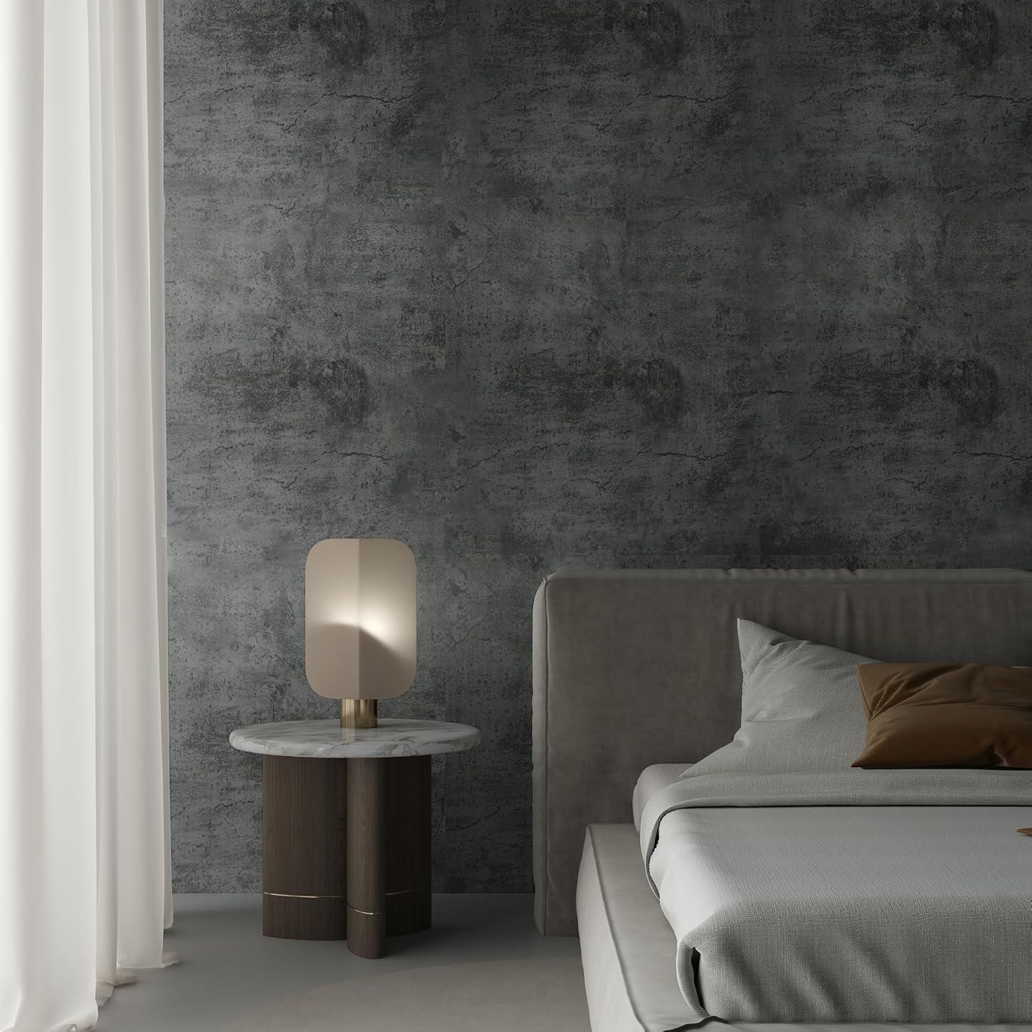 Gray Concrete Contact Paper Matte Thick Textured Grey Cement Wallpaper Peel Stick Countertop Contact Paper Removable Waterproof Adhesive Paper Industrial Style Wall Paper Kitchen Table Vinyl Wrap