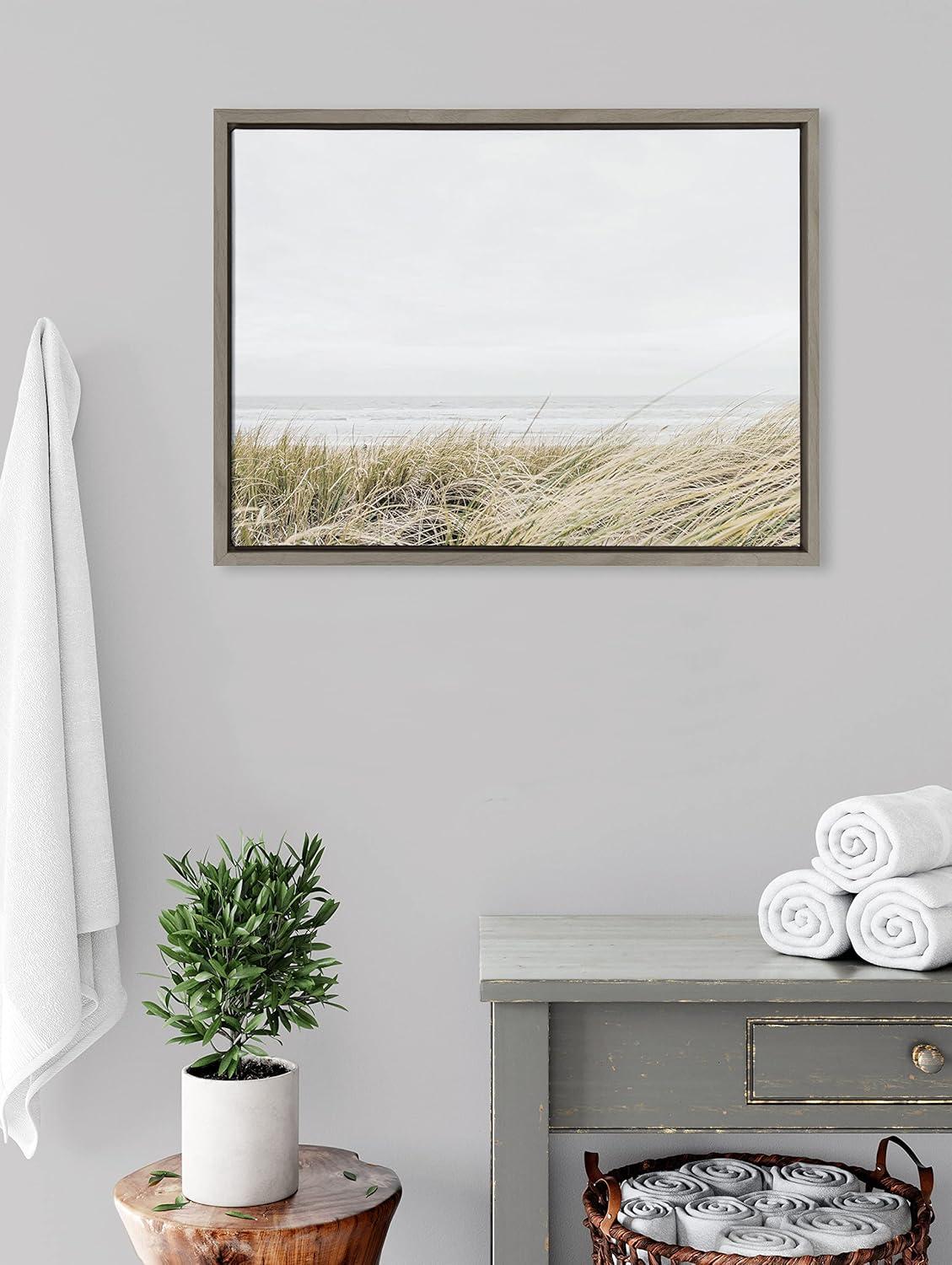 18" x 24" Sylvie East Beach Framed Canvas by Amy Peterson Art Studio Gray - Kate & Laurel All Things Decor: Coastal Style Wall Decor