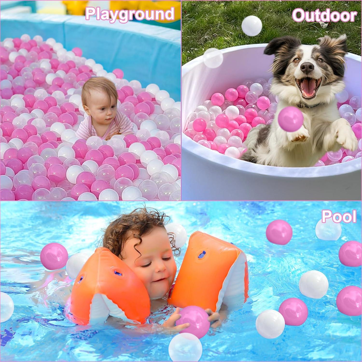 Anvazise 100Pcs Ball Pit Balls Thickened Eco-friendly Smooth Reusable Bite-resistant Hand-on Ability PE Material Macaron Color Pit Balls Kindergarten Toy