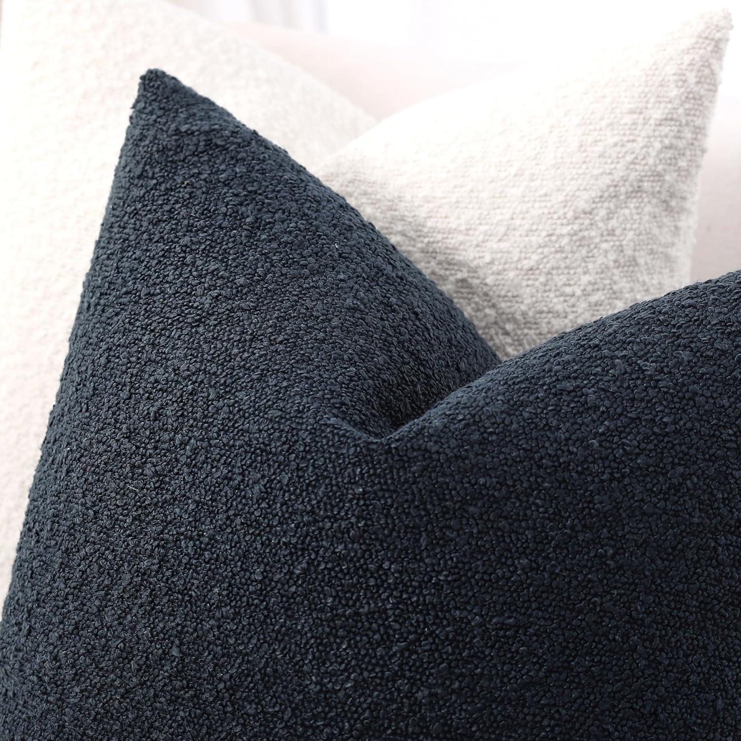 MIULEE Navy Blue Couch Pillow Covers 18x18 Inch, Set of 2 Soft Chenille Decorative Square Throw Pillow Covers Farmhouse for Sofa Living Room Bed