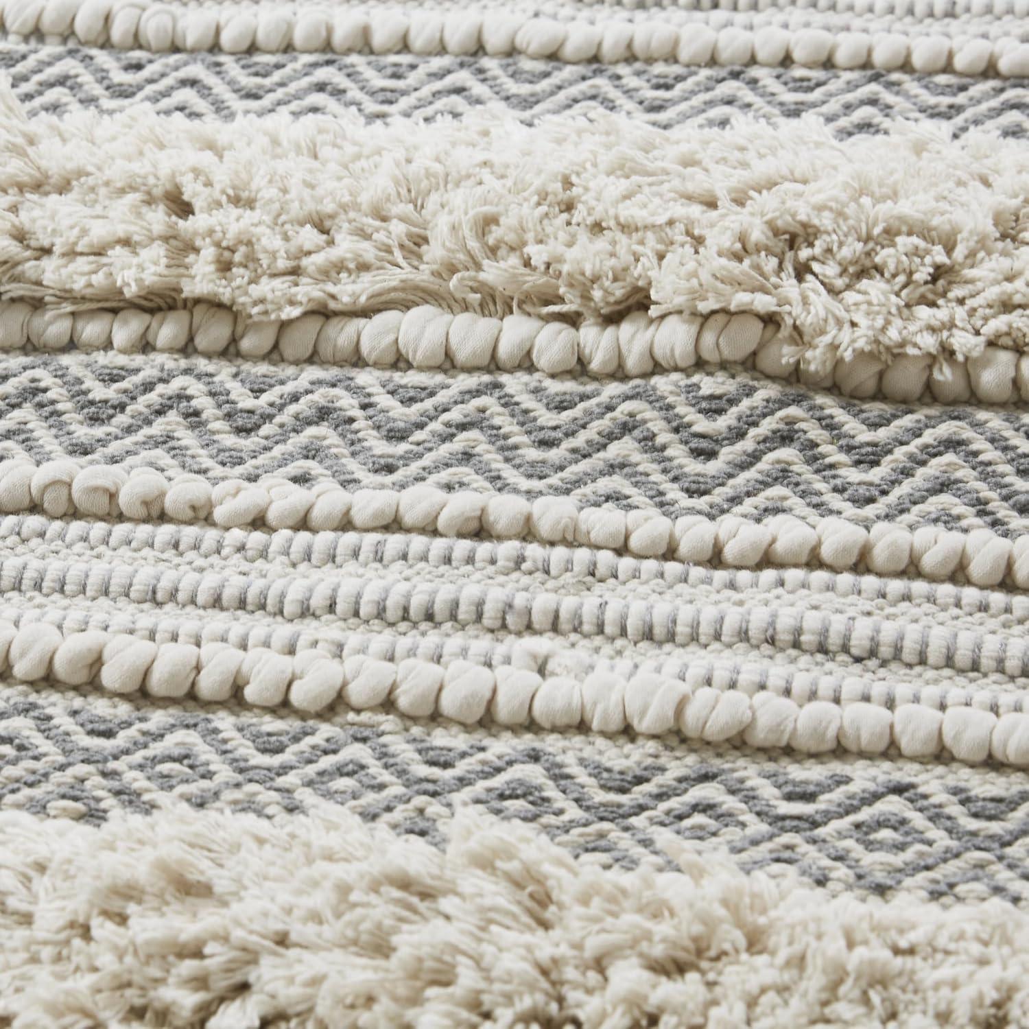 INK+IVY Asher Cotton Blend Bath Rug with Non-Slip Backing