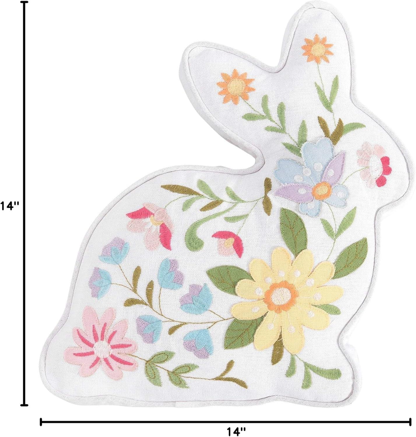 C&F Home 14" Floral Easter Bunny Spring Shaped Throw Pillow