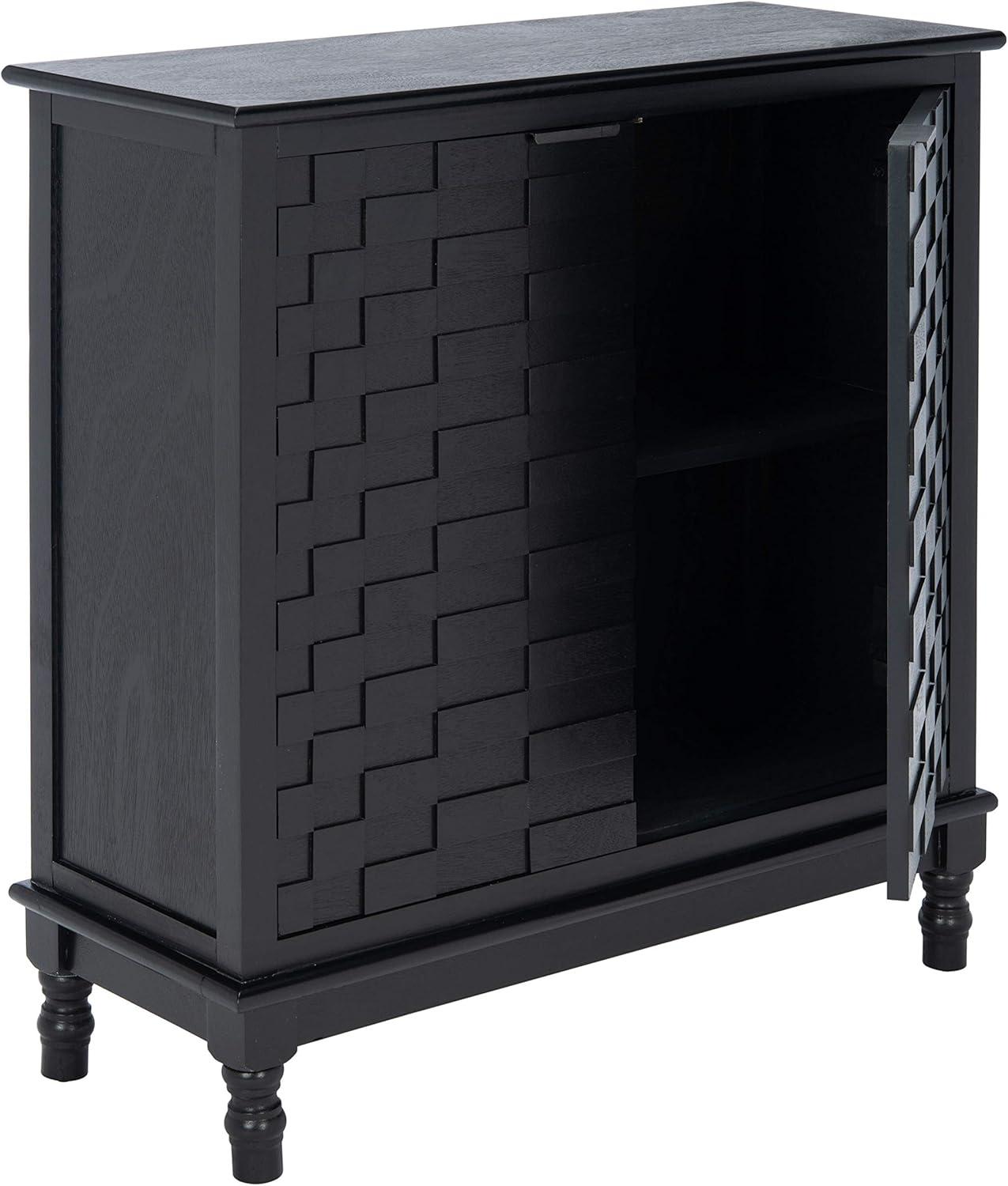 SAFAVIEH Malcolm Contemporary Black Storage Console Table (29.5 in. W x 13.4 in. D x 26 in. H)