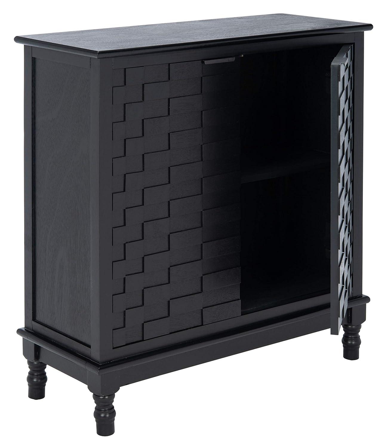 SAFAVIEH Malcolm Contemporary Black Storage Console Table (29.5 in. W x 13.4 in. D x 26 in. H)