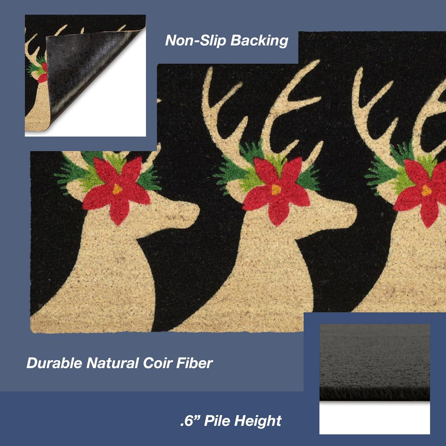 Winter Elegance Deer Coir Outdoor Mat 30.5" x 18.5"