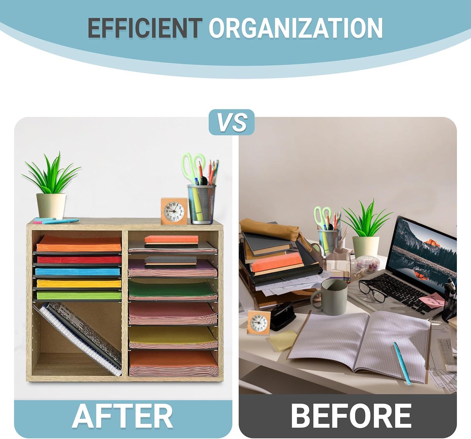 9.5 in. x 29 in. Blue 15-Slot Construction Paper Storage Organizer
