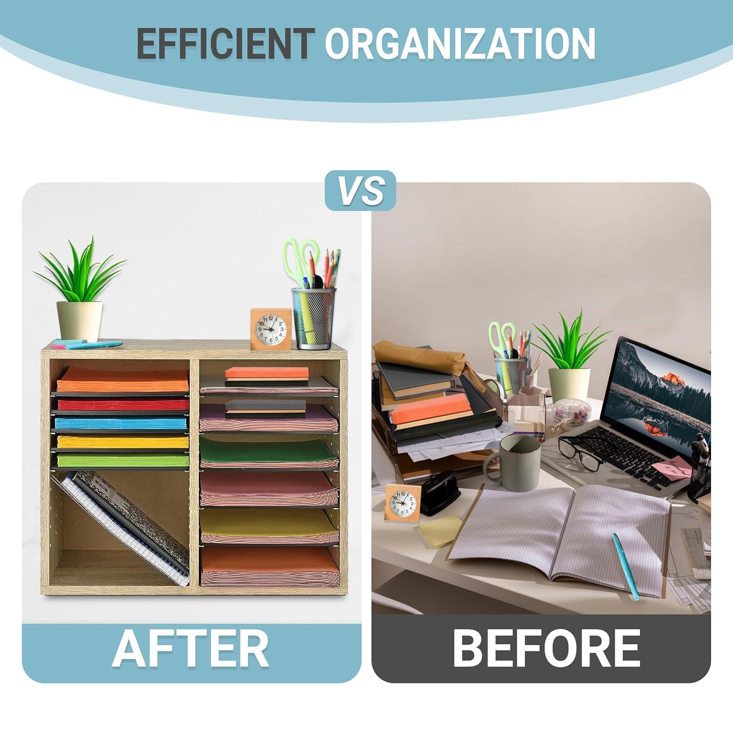 9.5 in. x 29 in. Blue 15-Slot Construction Paper Storage Organizer
