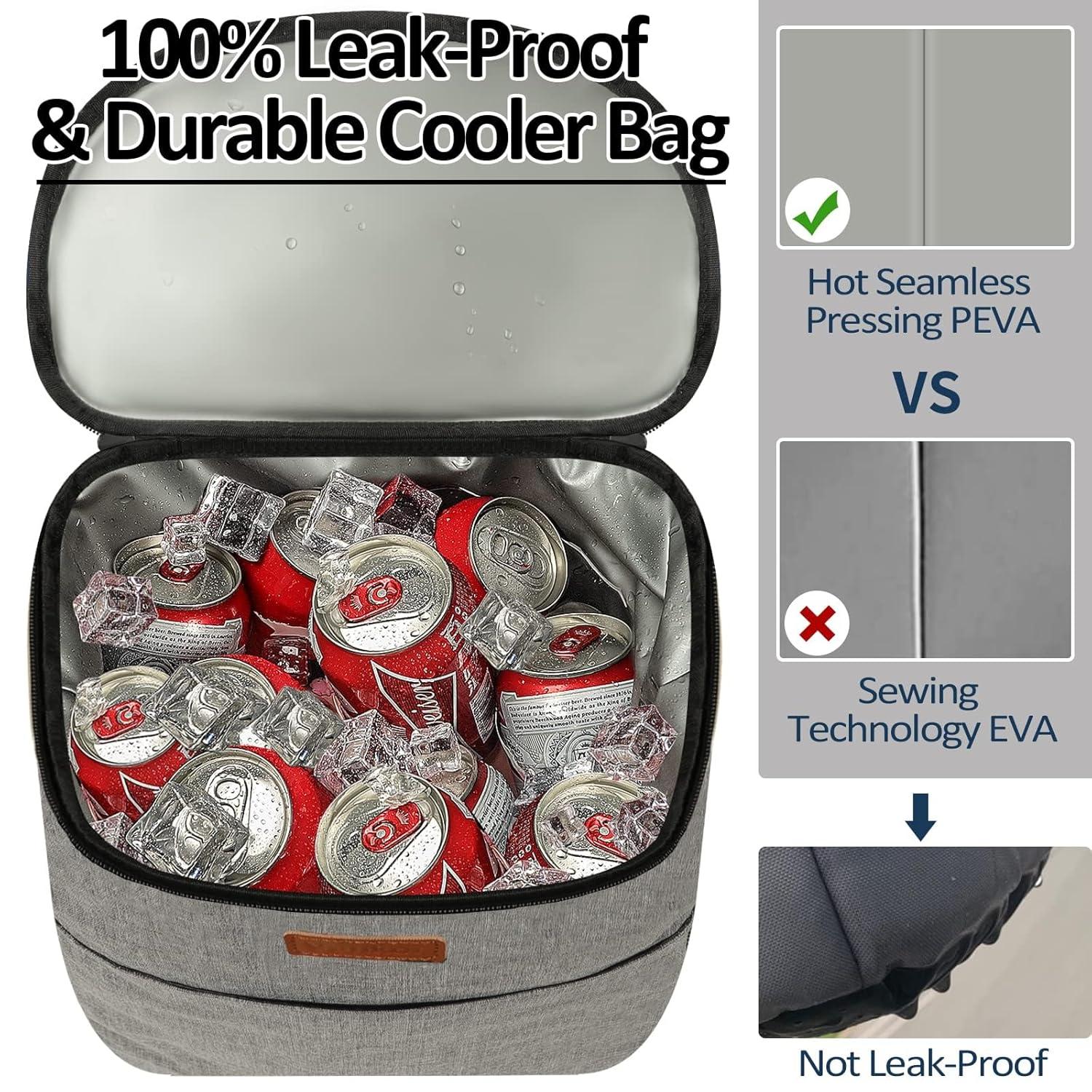 Camping Cooler Backpack 30 Cans, Soft Backpack Coolers Insulated Leak Proof Travel Cooler Bag Waterproof Lunch Picnic Beach Work Trip Thermal Bag Drink Beverage Beer Bag Cooler