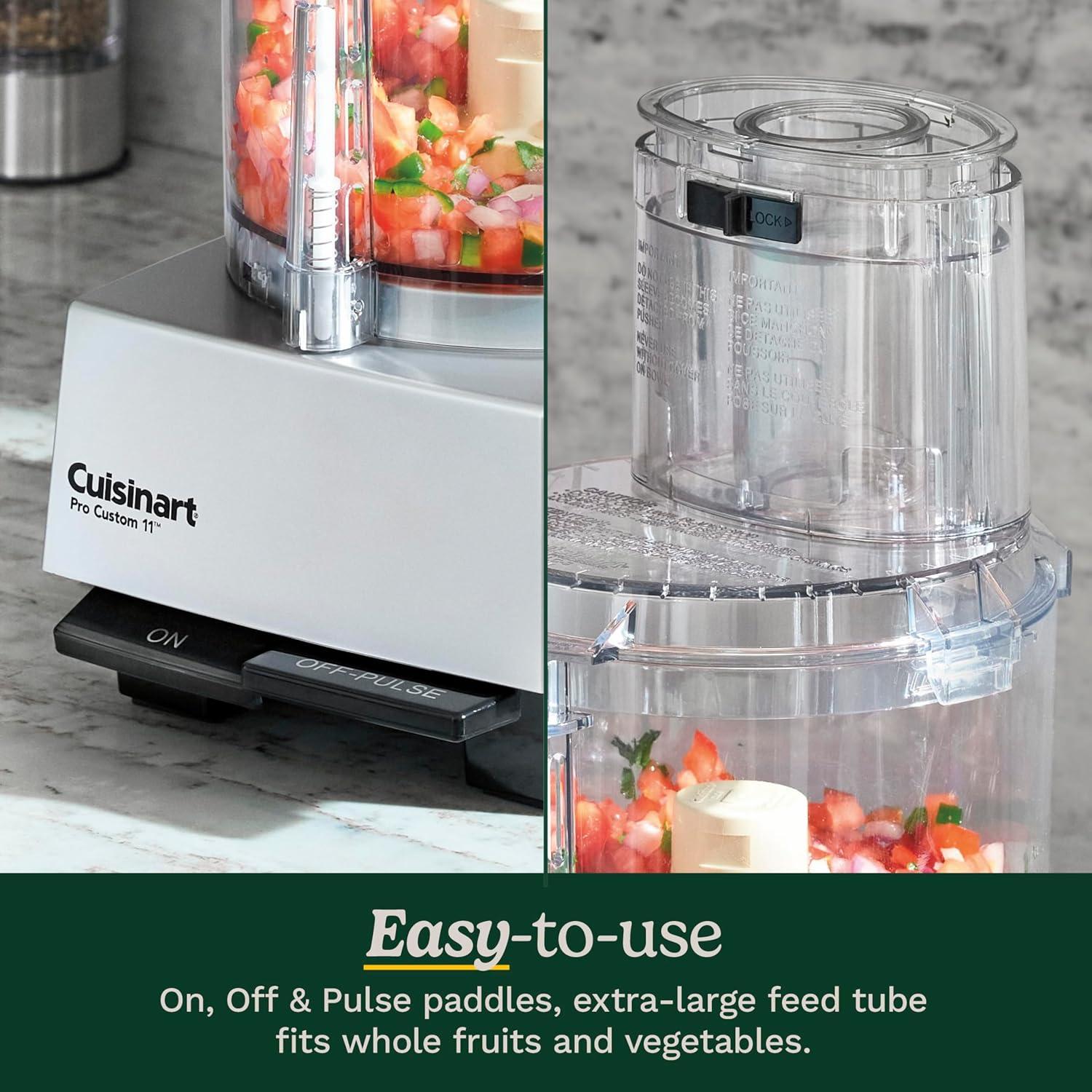 Restored Cuisinart DLC-8SBCYP1 Food Processor, Pro Custom 11 Cup, Brushed Chrome (Refurbished)
