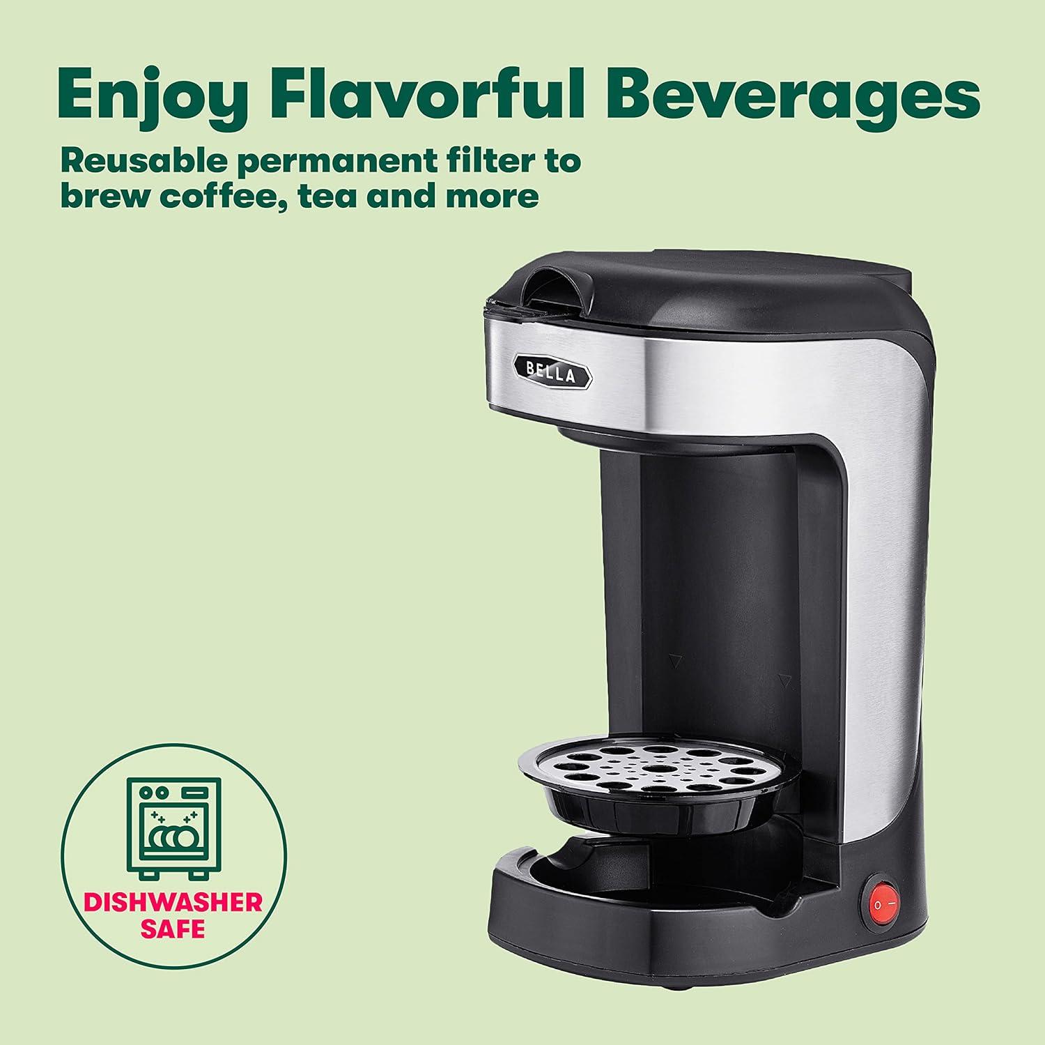BELLA Single Scoop Coffee Maker, Black