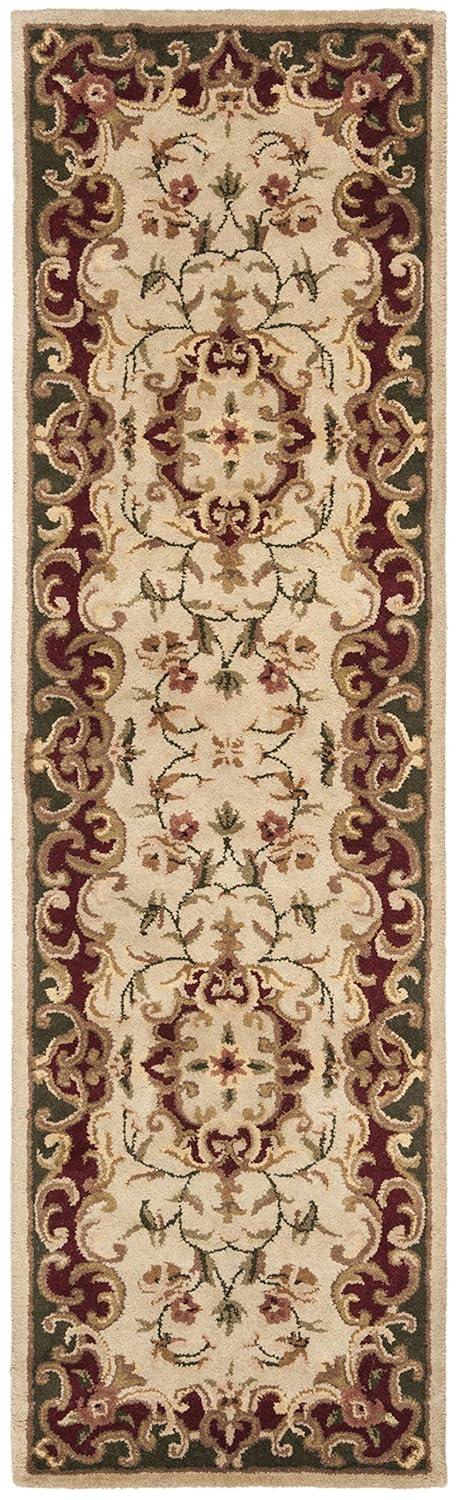 Classic CL234 Hand Tufted Runner Rug - Ivory/Green - 2'3"x8' - Safavieh.