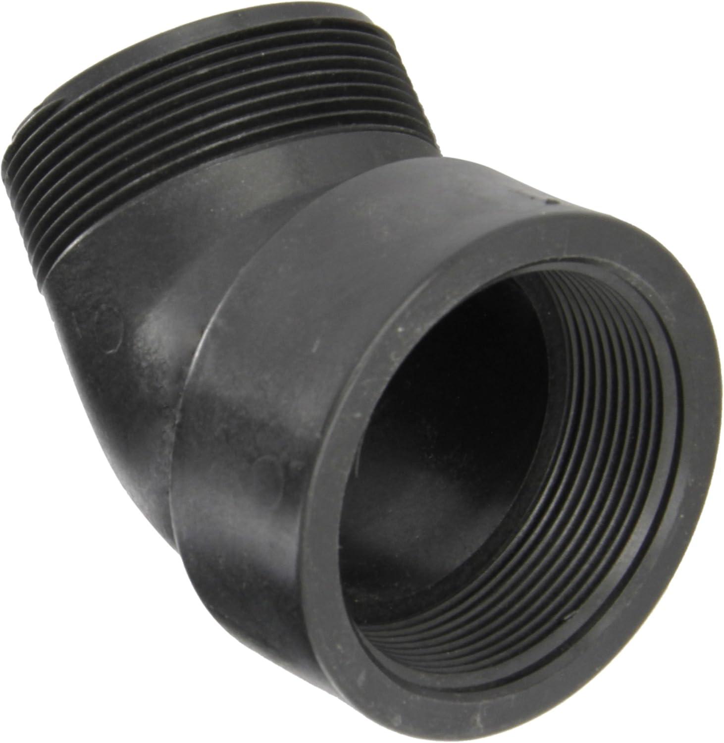 Black Polypropylene 45-Degree Street Elbow Pipe Fitting, 3" NPT