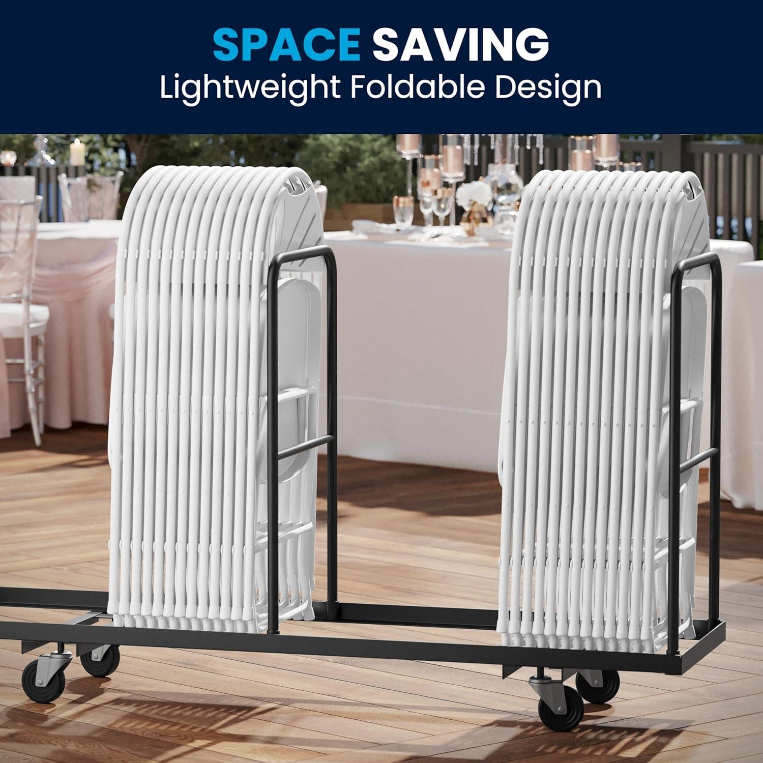 Flash Furniture 2 Pack HERCULES Series 650 lb. Capacity White Plastic Fan Back Folding Chair