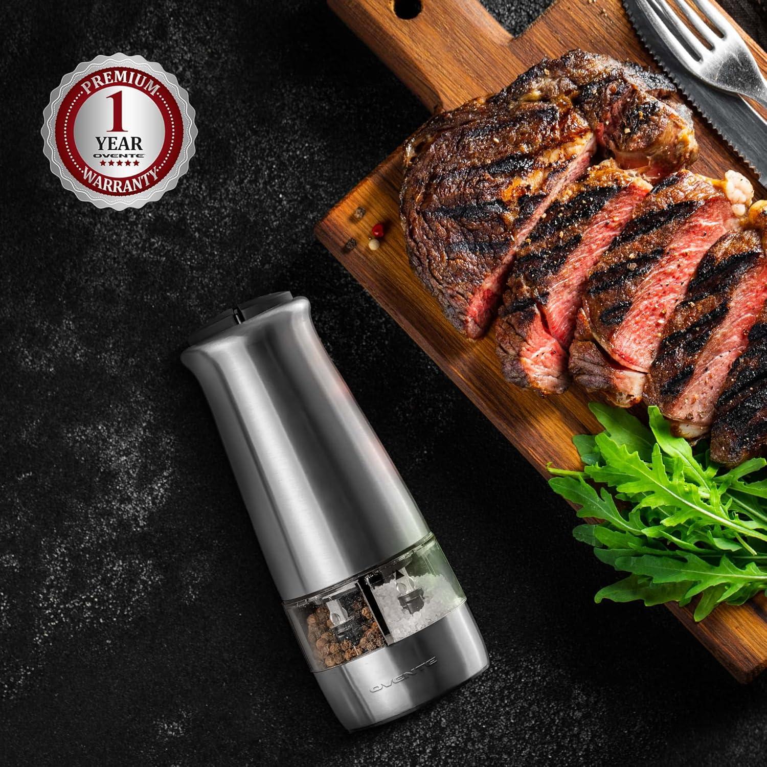 Ovente Electric 2-in-1 Salt & Pepper Combination Mill
