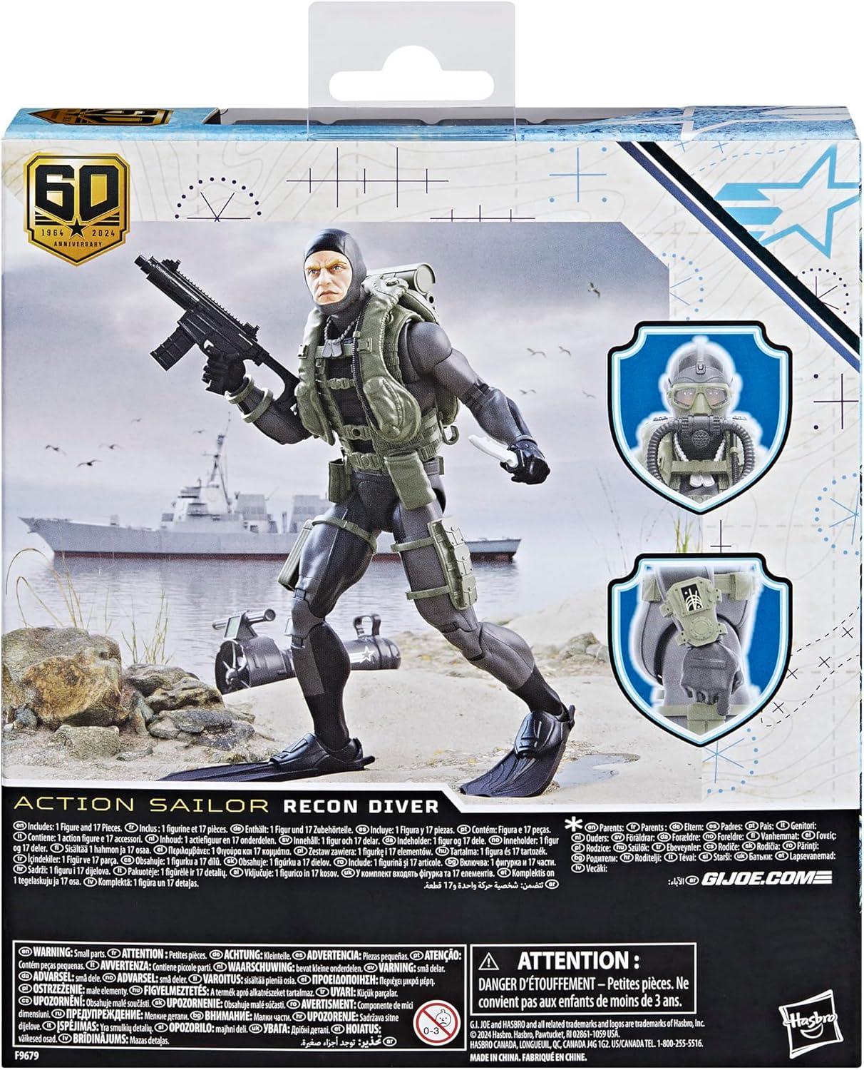 G.I. Joe Classified Series 60th Anniversary Action Sailor - Recon Diver, 6” Action Figure