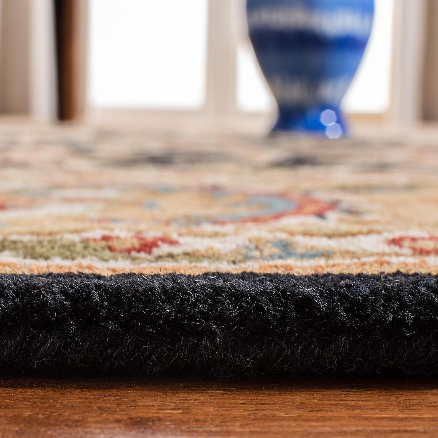 SAFAVIEH Classic Gloria Traditional Wool Area Rug, Black/Gold, 5' x 8'