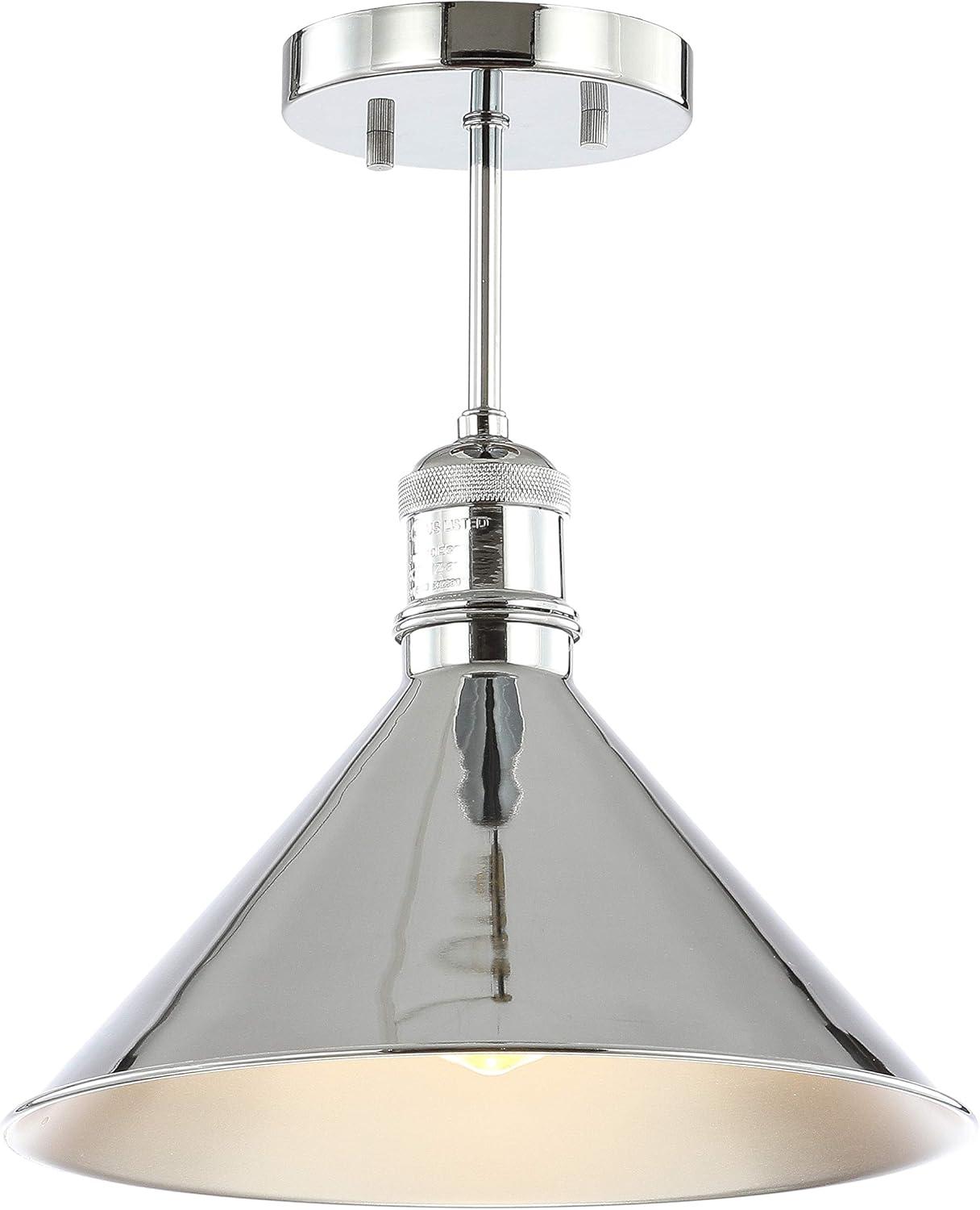 JONATHAN Y JYL9511A Nick 11" Metal LED Semi-Flush Mount, 2700K, Farmhouse, Transitional, Traditional, Rustic, Industrial, Coastal, Office, Living Room, Hallway, Foyer, Oil Rubbed Bronze/Brass Gold
