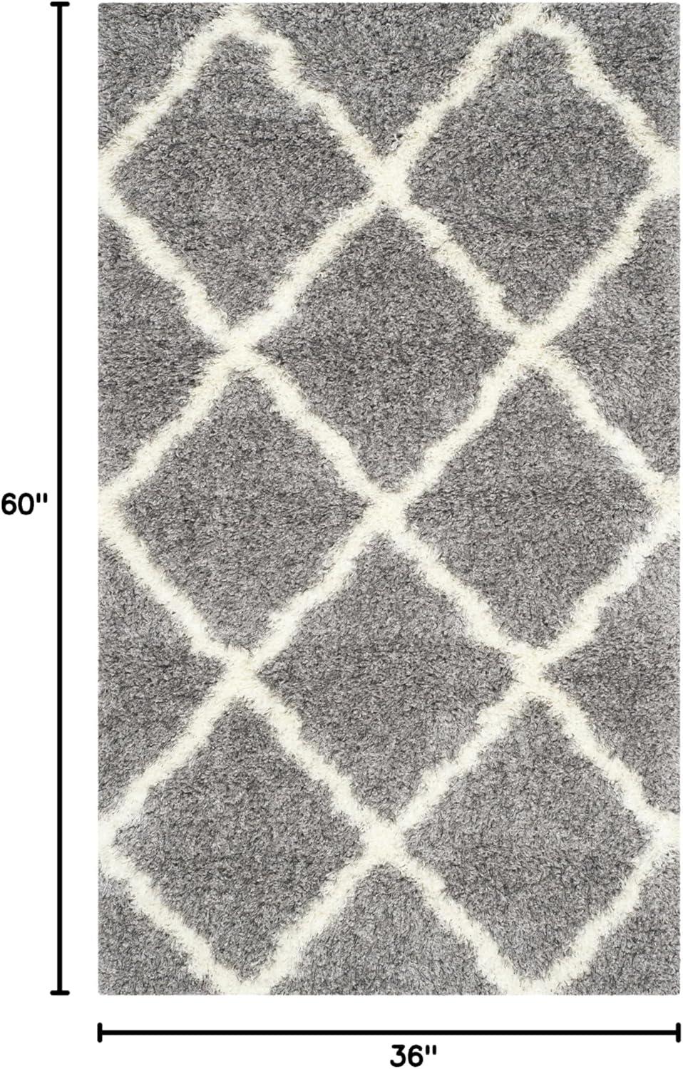 Montreal Shag SGM866 Power Loomed Indoor Accent Rug - Grey/Ivory - 3'x5' - Safavieh.