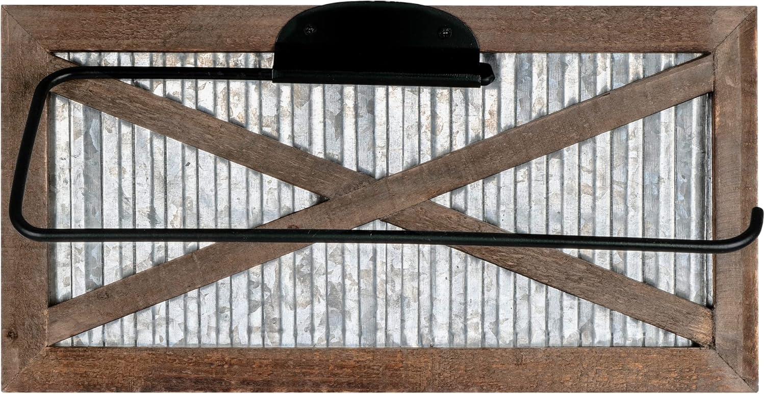 Autumn Alley Rustic Farmhouse Paper Towel Holder – Wall Mounted with Galvanized Metal Accent - Farmhouse Kitchen Decor