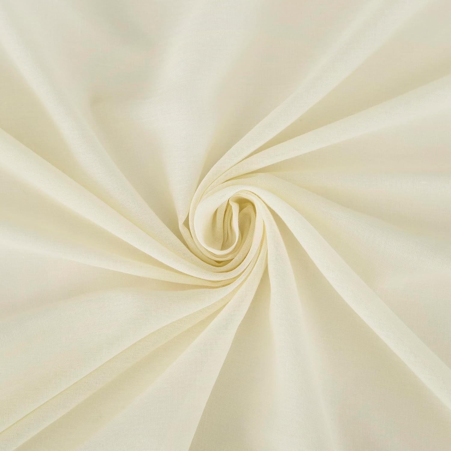 50"x63" Archaeo Sheer 100% Cotton Curtain Panel Cream: Transitional Voile Rod Pocket Indoor Drapery