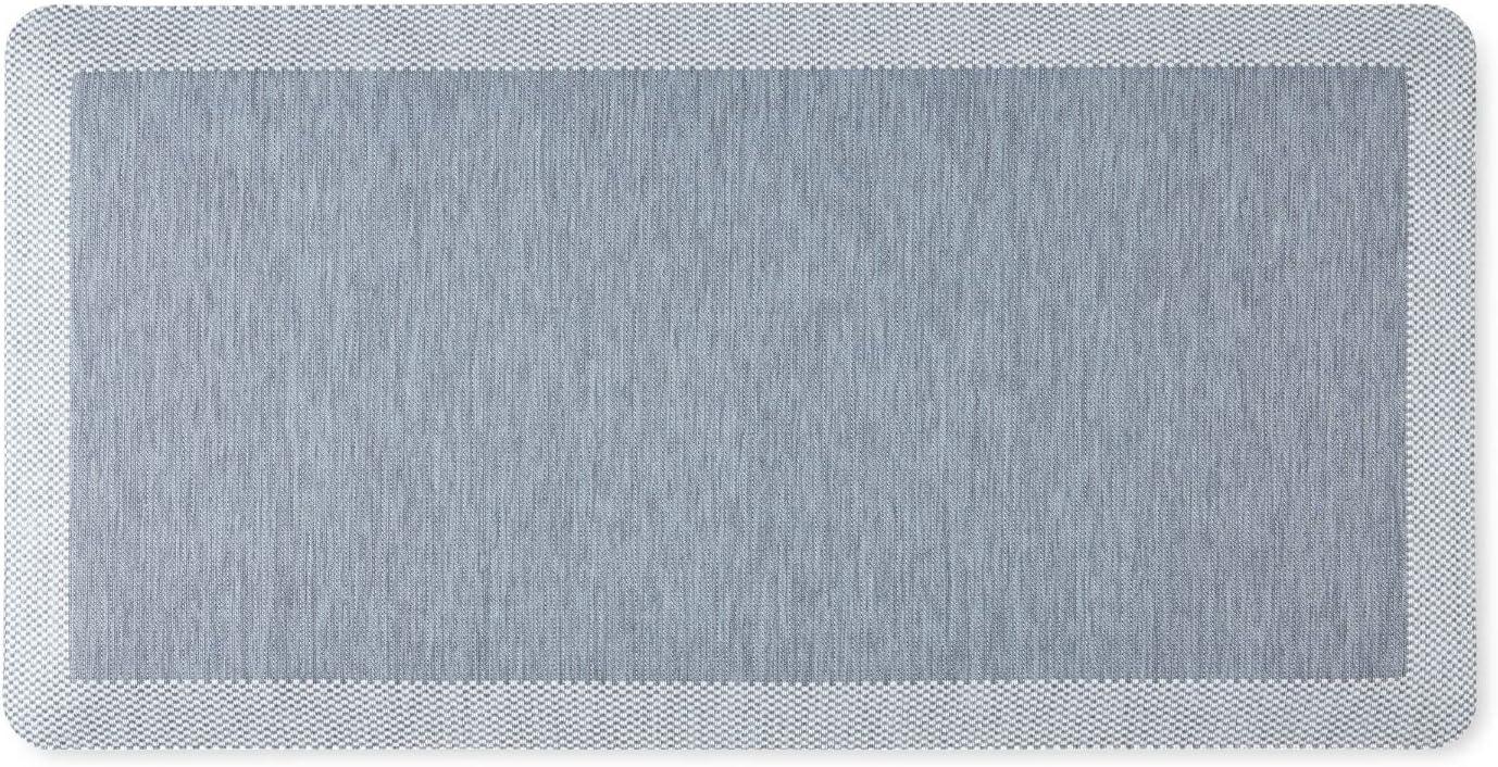 Martha Stewart Mira Modern Heathered Anti-Fatigue Air-Infused Kitchen Mat, Blue, 19.6"x39"