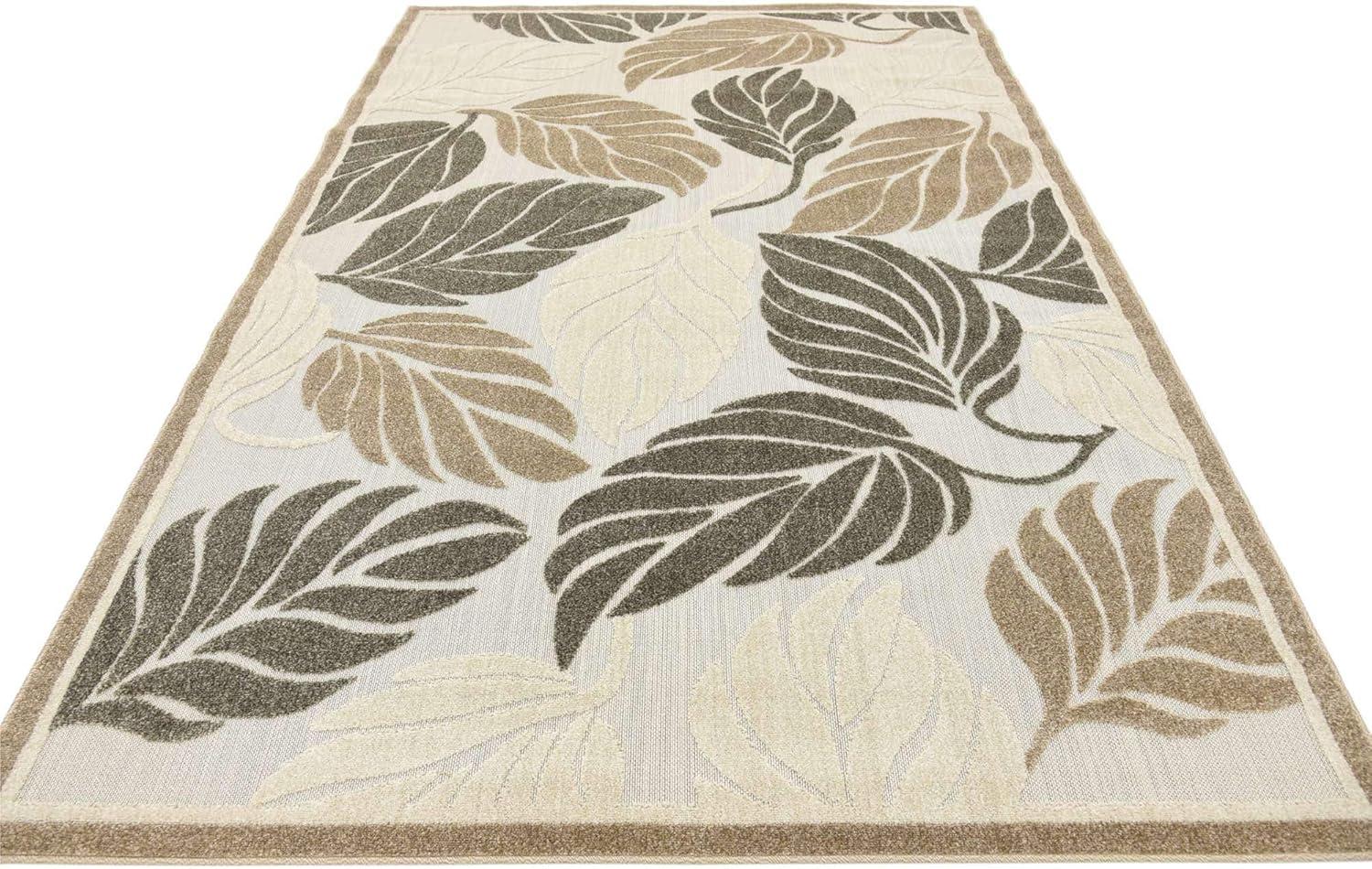 Unique Loom 6' 1 x 9' 0 Beige Outdoor Botanical Augusta Area Rug