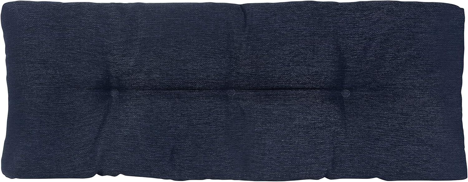 Gripper 35" Tufted Omega Universal Bench Cushion Indigo: Solid Rectangle Indoor Seat Cushion, Polyester Woven Material