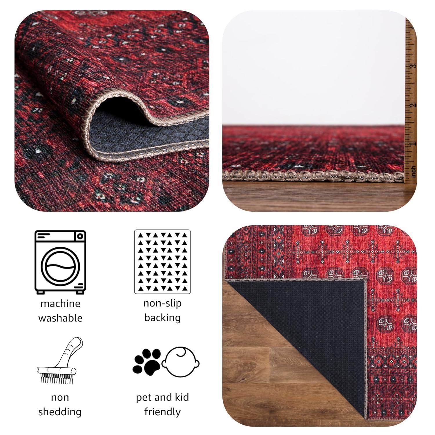 Keen Home Design Machine Washable Area Rugs with Non-slip Backing, Ideal for Hallway, Living Room, Bedroom, Kitchen and Laundry Room, Vintage Moroccan and Low Pile Rug ( 3' x 5' )