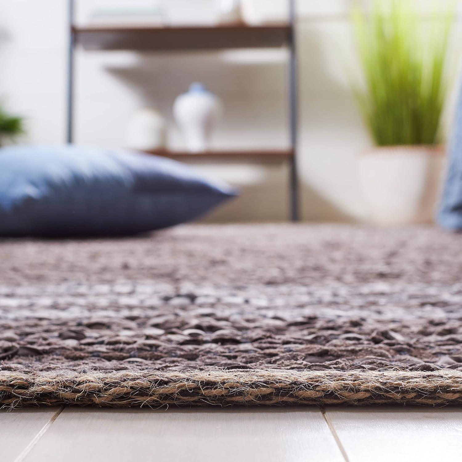 Vintage Leather VTL400 Hand Woven Indoor Accent Rug - Silver/Ivory - 3'x5' - Safavieh