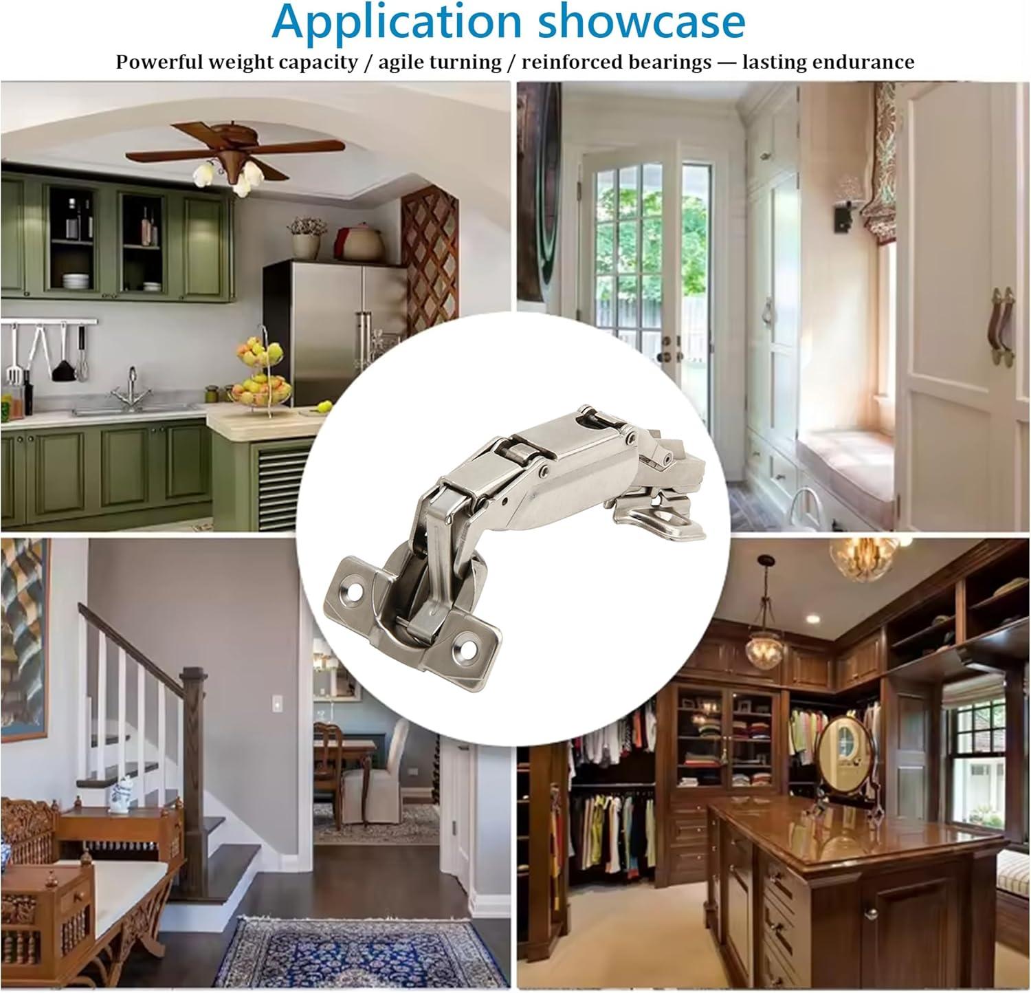 Silverline Lazy Susan Corner Hinge Clip On 165 Angle Cabinet Hardware with Face Frame Base Plate 1 Pair