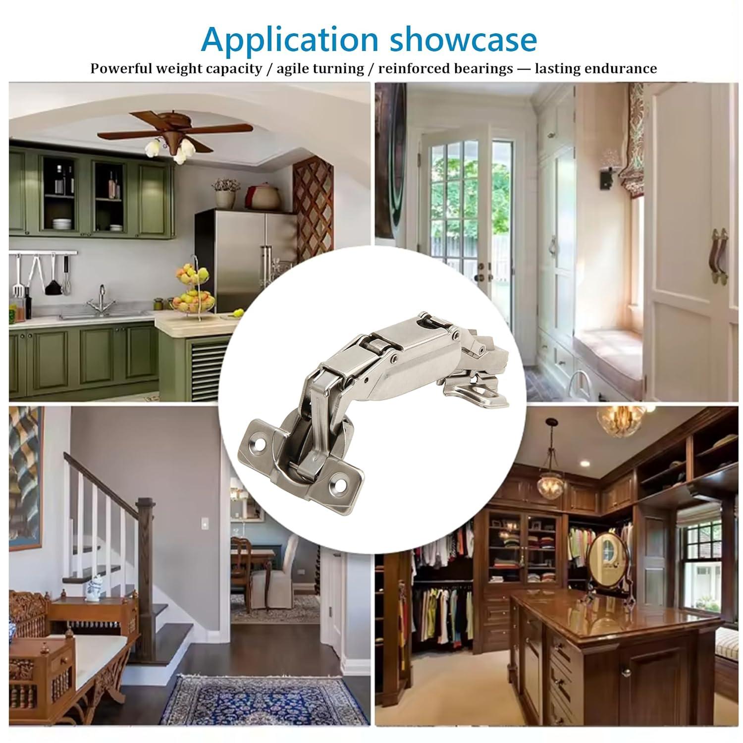 Silverline Lazy Susan Corner Hinge Clip On 165 Angle Cabinet Hardware with Face Frame Base Plate 1 Pair