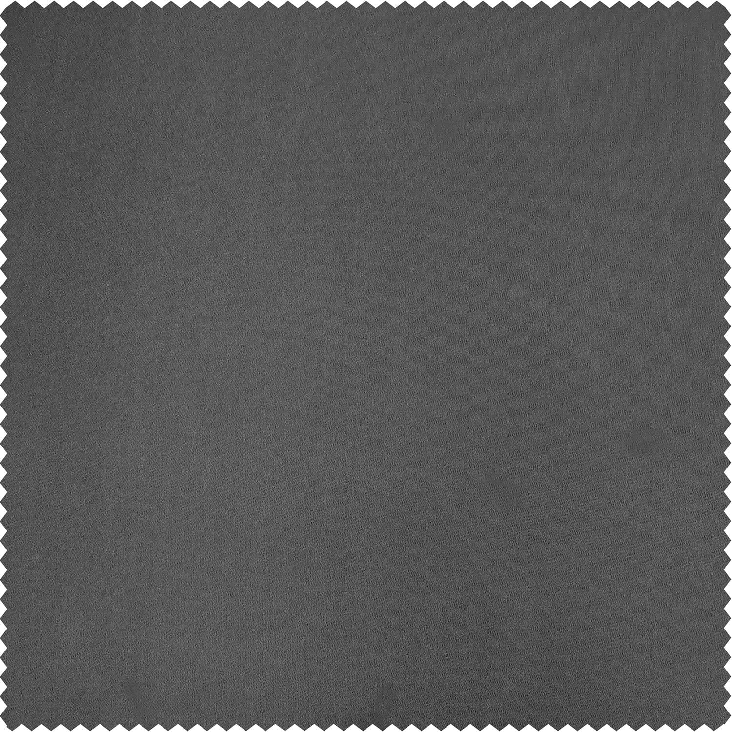 Graphite Blackout Faux Silk Taffeta Curtain (1 Panel), Graphite, 50W X 108L