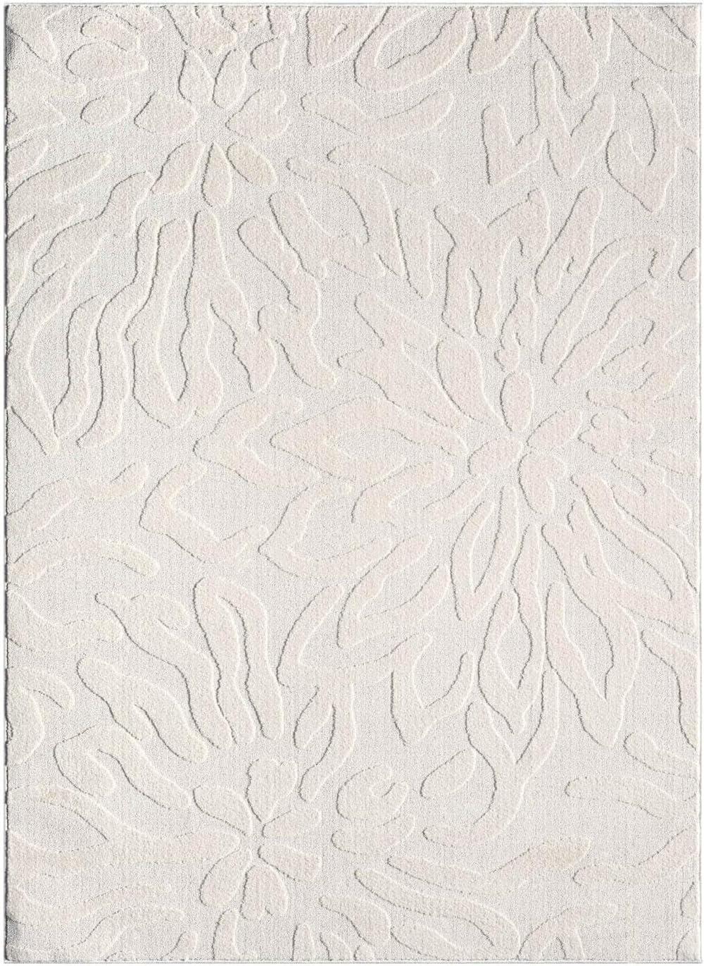 Luxe Weavers Abstract Floral Cream 8x10 Area Rug