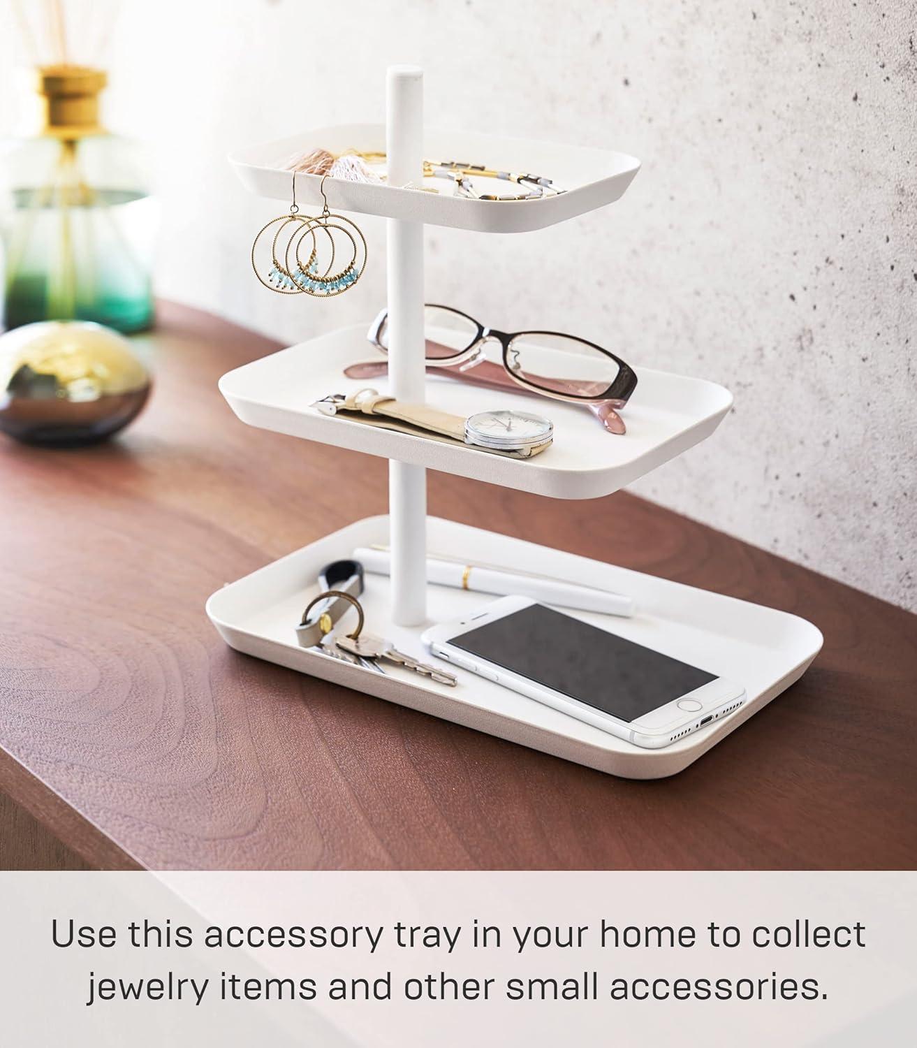 Yamazaki Home 3-Tier Accessory Tray - Jewelry Holder & Storage Organizer, Steel