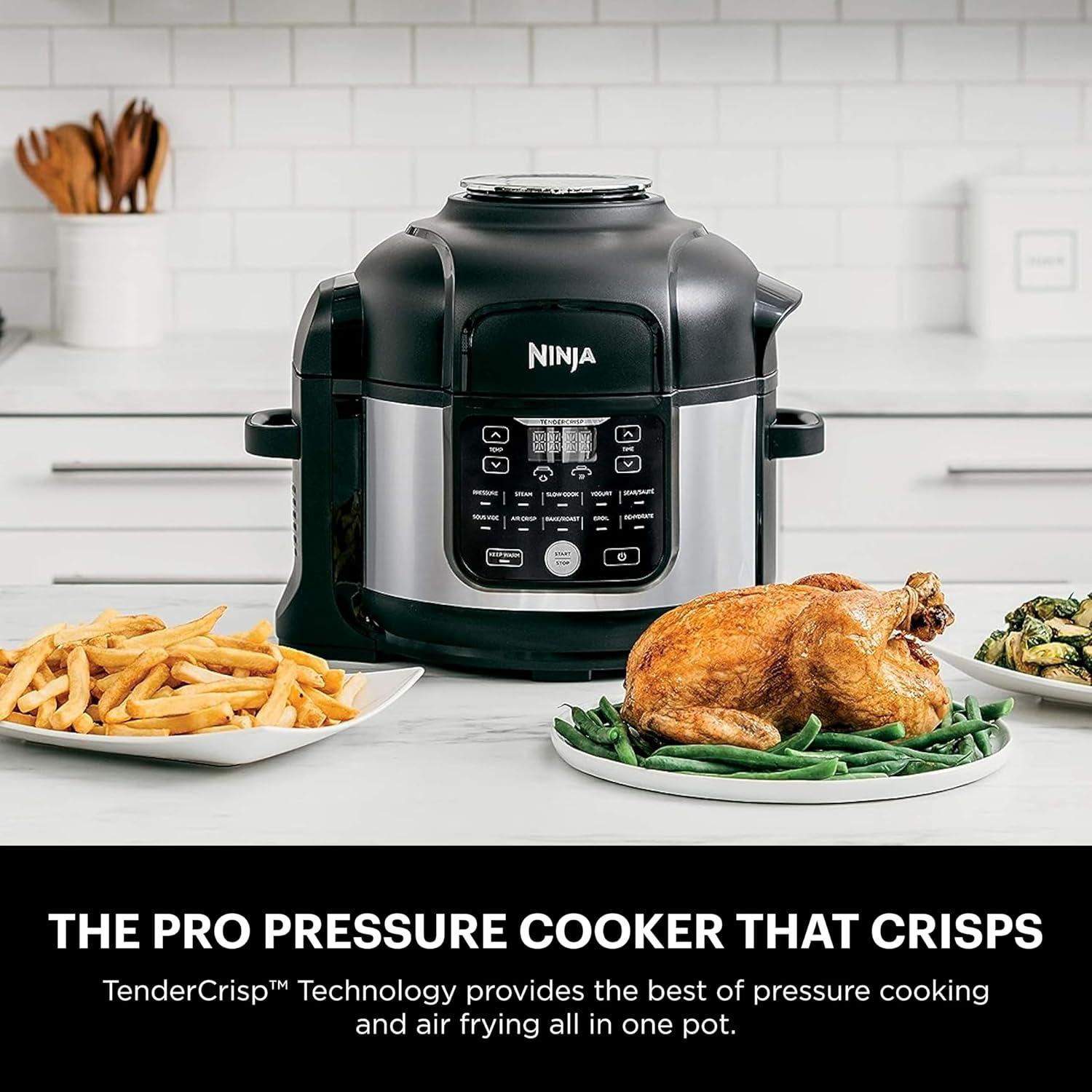 Ninja Foodi Black and Stainless Steel 6.5-Qt 11-in-1 Pressure Cooker Air Fryer